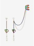 Clef Heart Anodized Cuff Earring Set, , hi-res