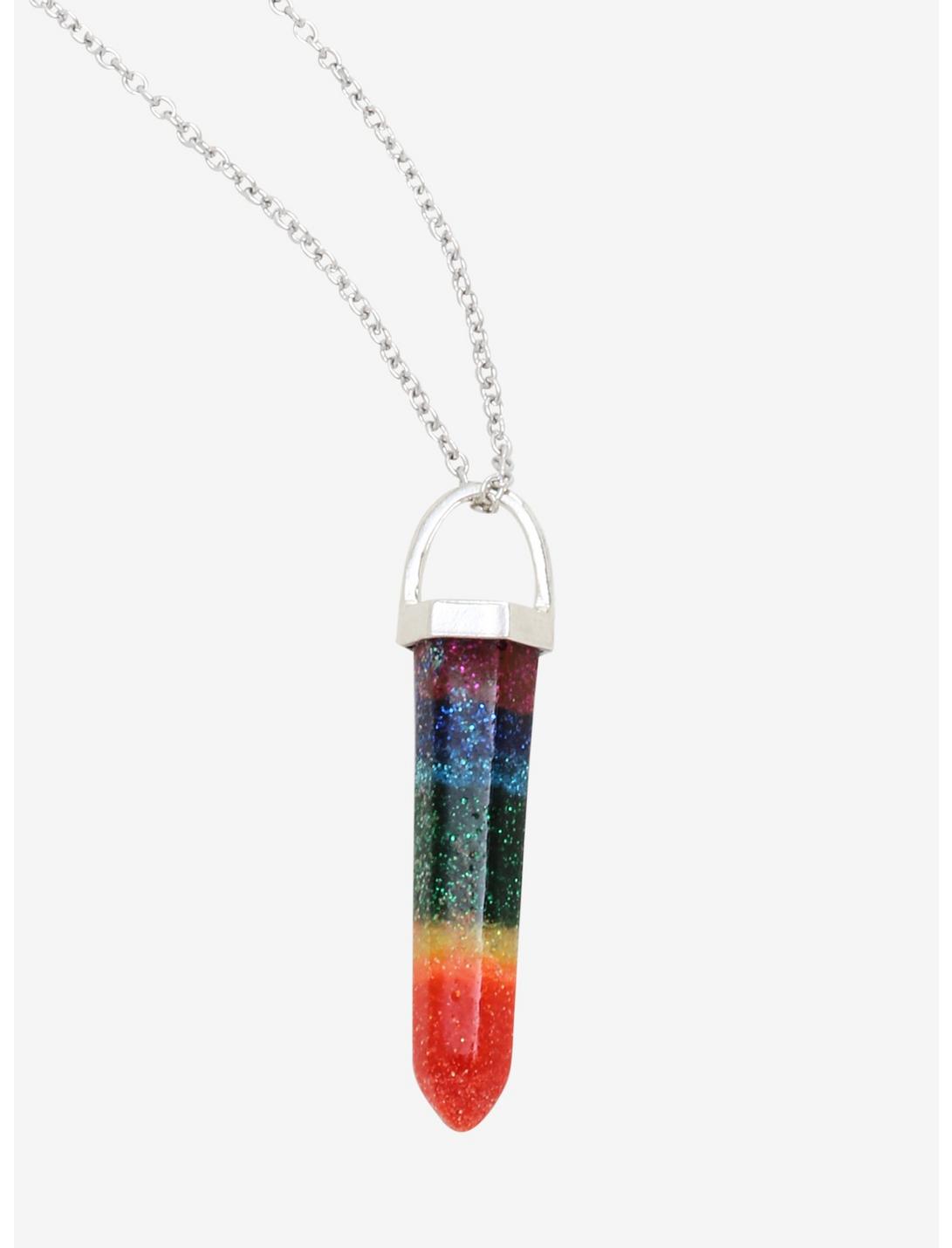 Pride Rainbow Crystal Necklace, , hi-res
