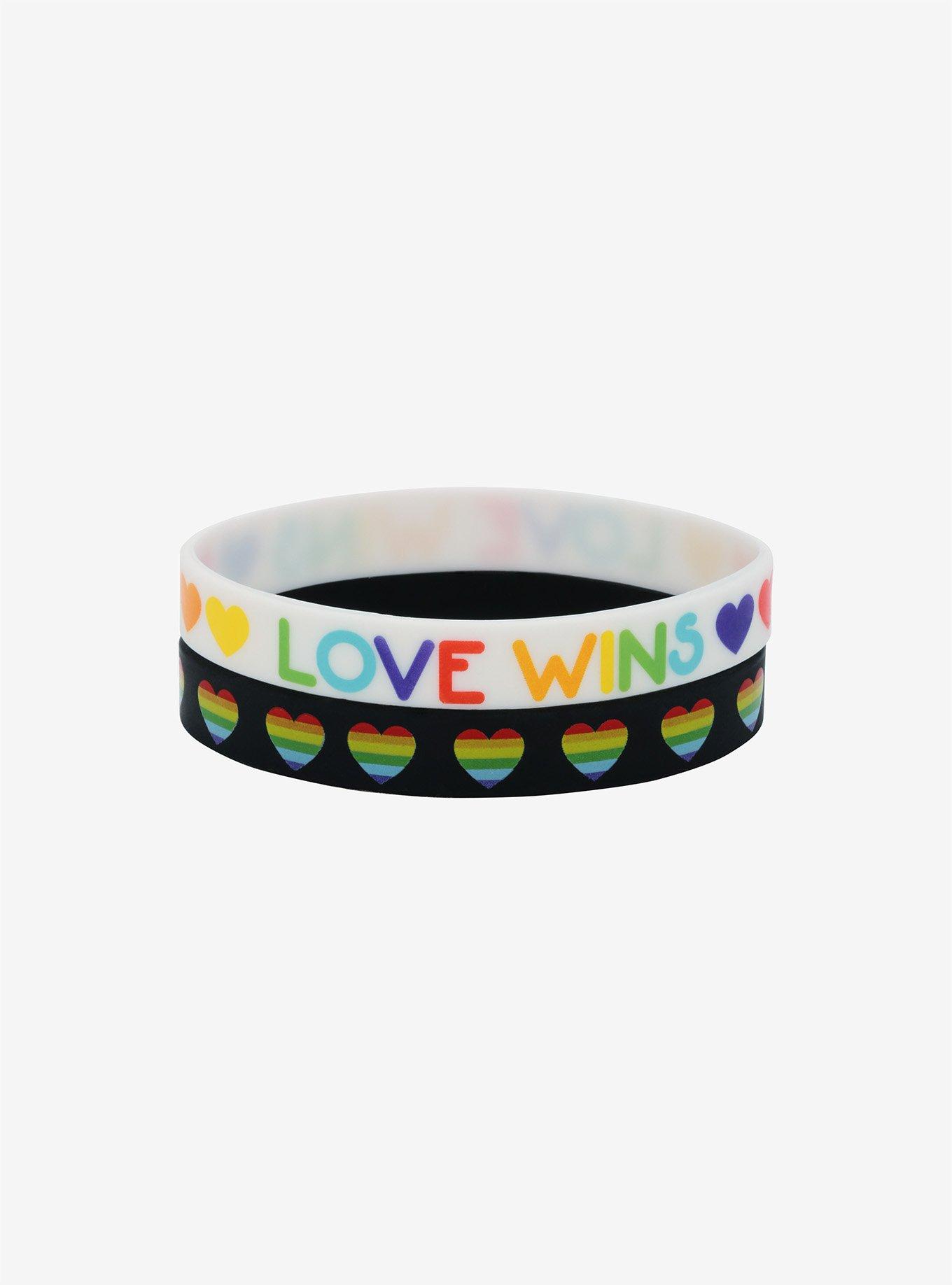 Pride Love Wins Rubber Bracelet Set