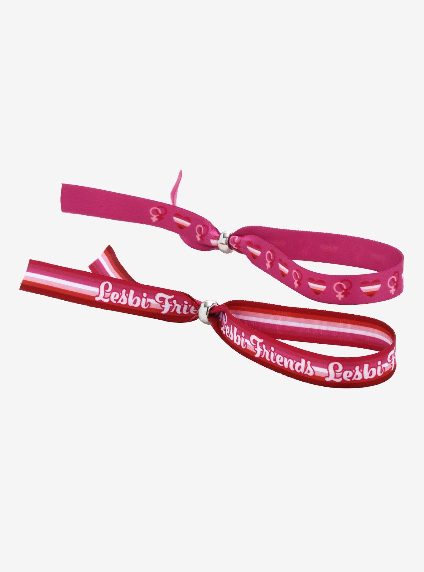 Pride Lesbi Friends Fabric Bracelet Set, , hi-res