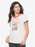 Disney Dumbo Multicolor Womens Ringer T-Shirt - BoxLunch Exclusive, MULTI, hi-res