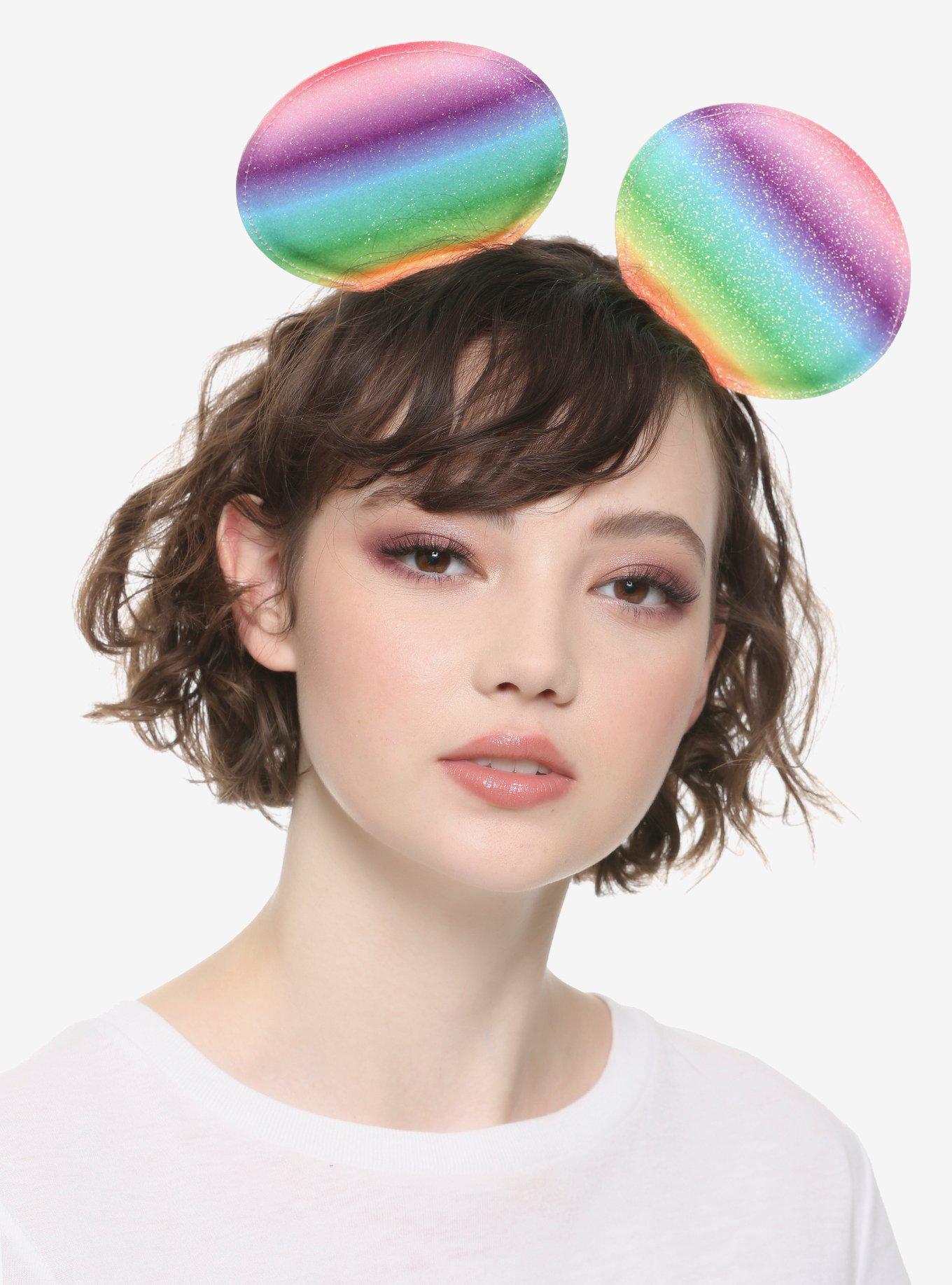 Disney Minnie Mouse Rainbow Glitter Ears Headband, , hi-res