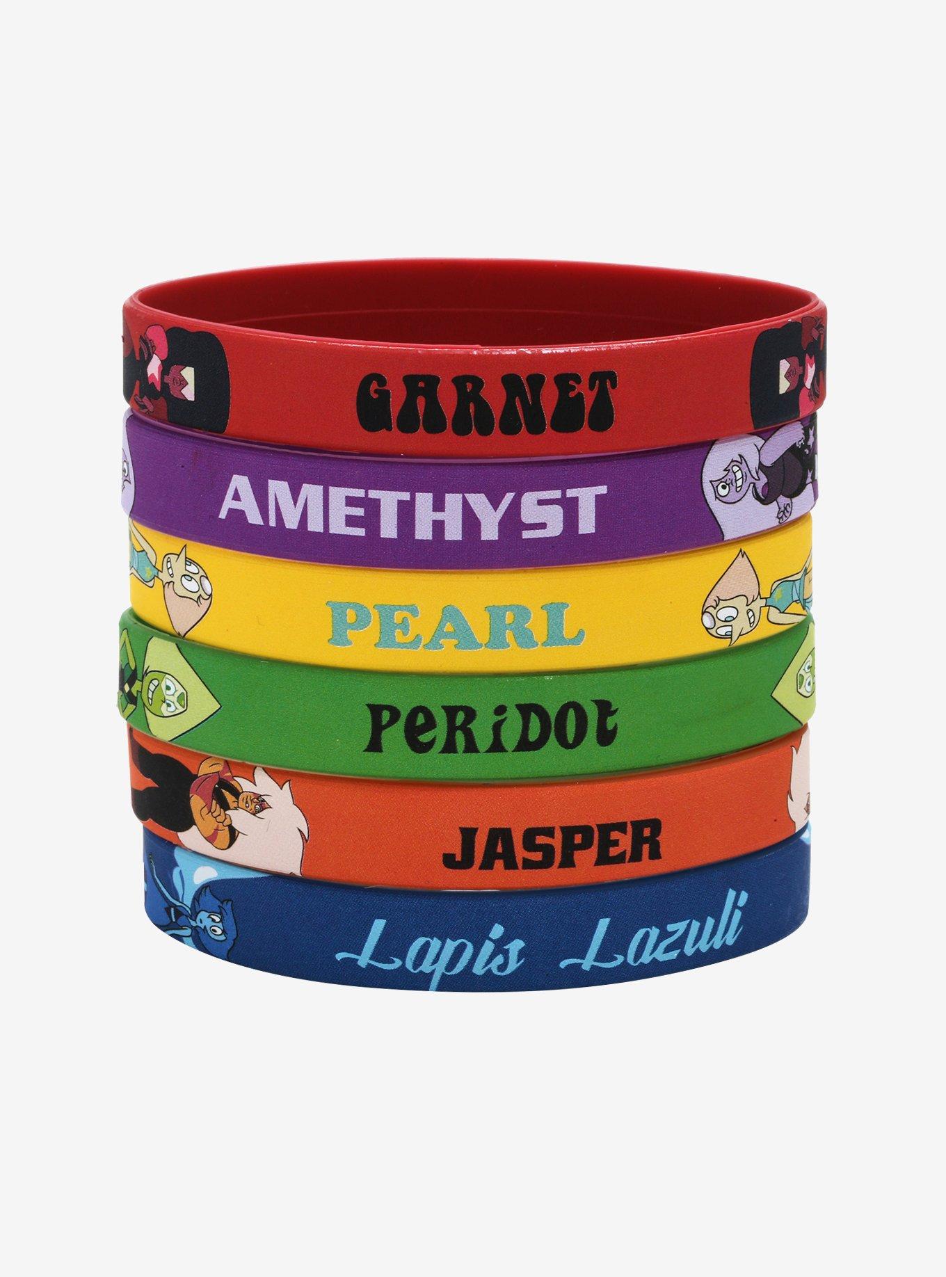 Steven Universe Crystal Gems Rubber Bracelet Set, , hi-res