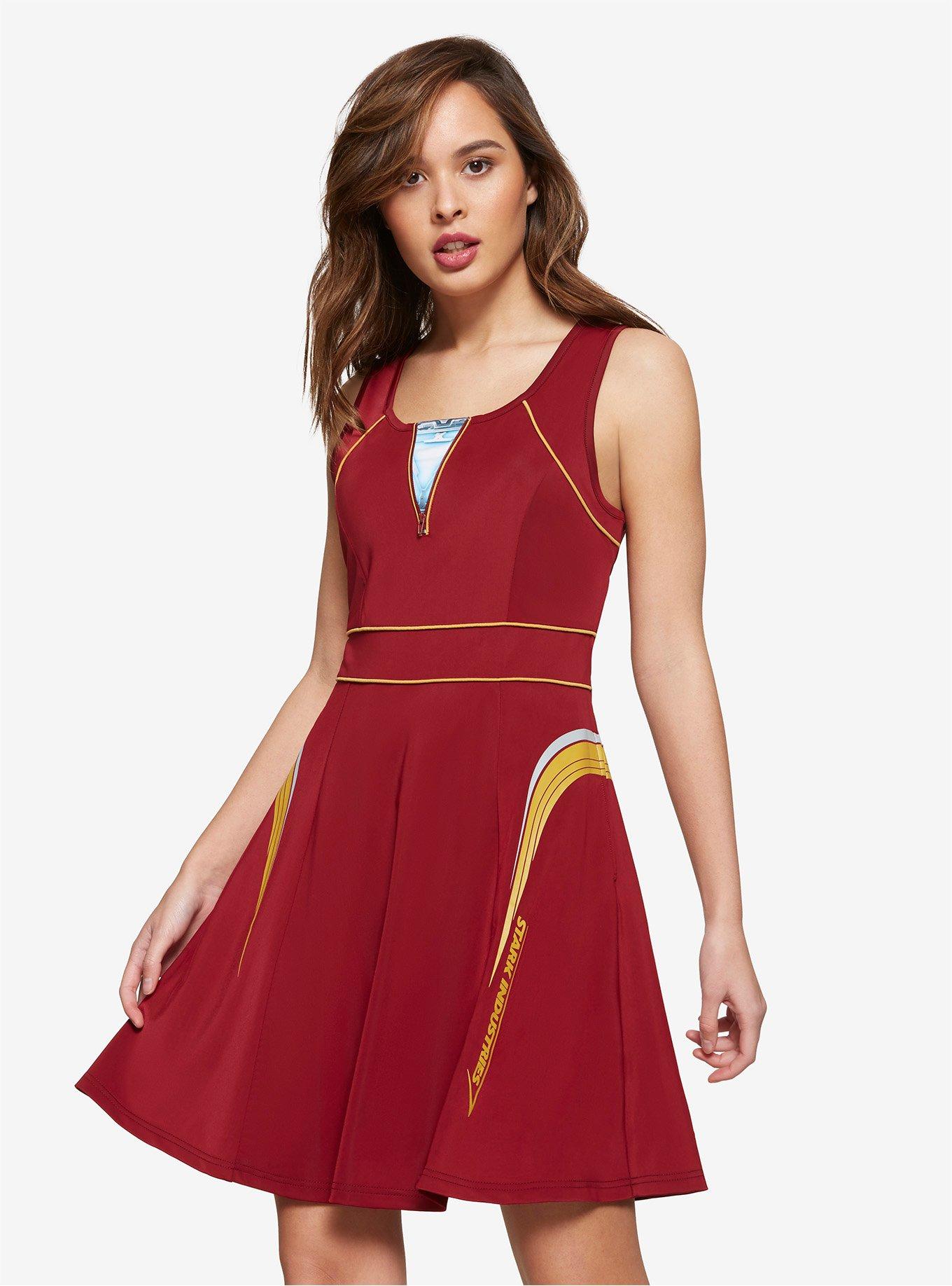 Her Universe Marvel Avengers Iron Man Armor Dress, RED, hi-res