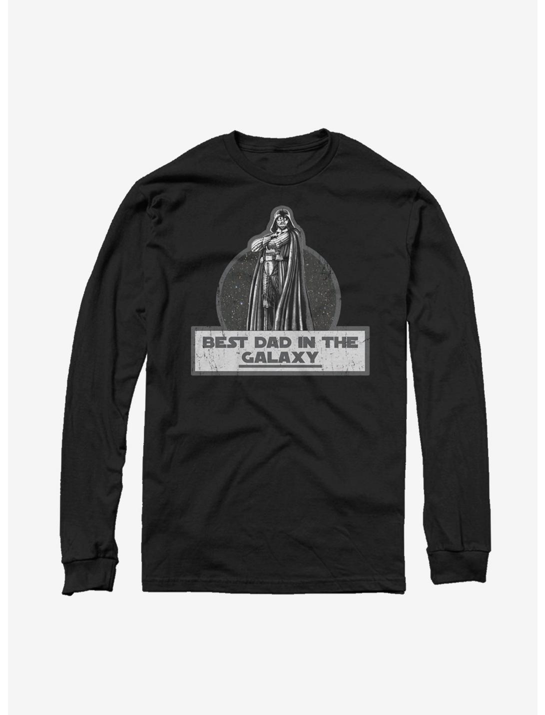 Star Wars Vader Best Dad in the Galaxy Long Sleeve T-Shirt, BLACK, hi-res