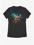 Plus Size Star Wars Tree Village Wicket Ewok Womens T-Shirt, BLACK, hi-res