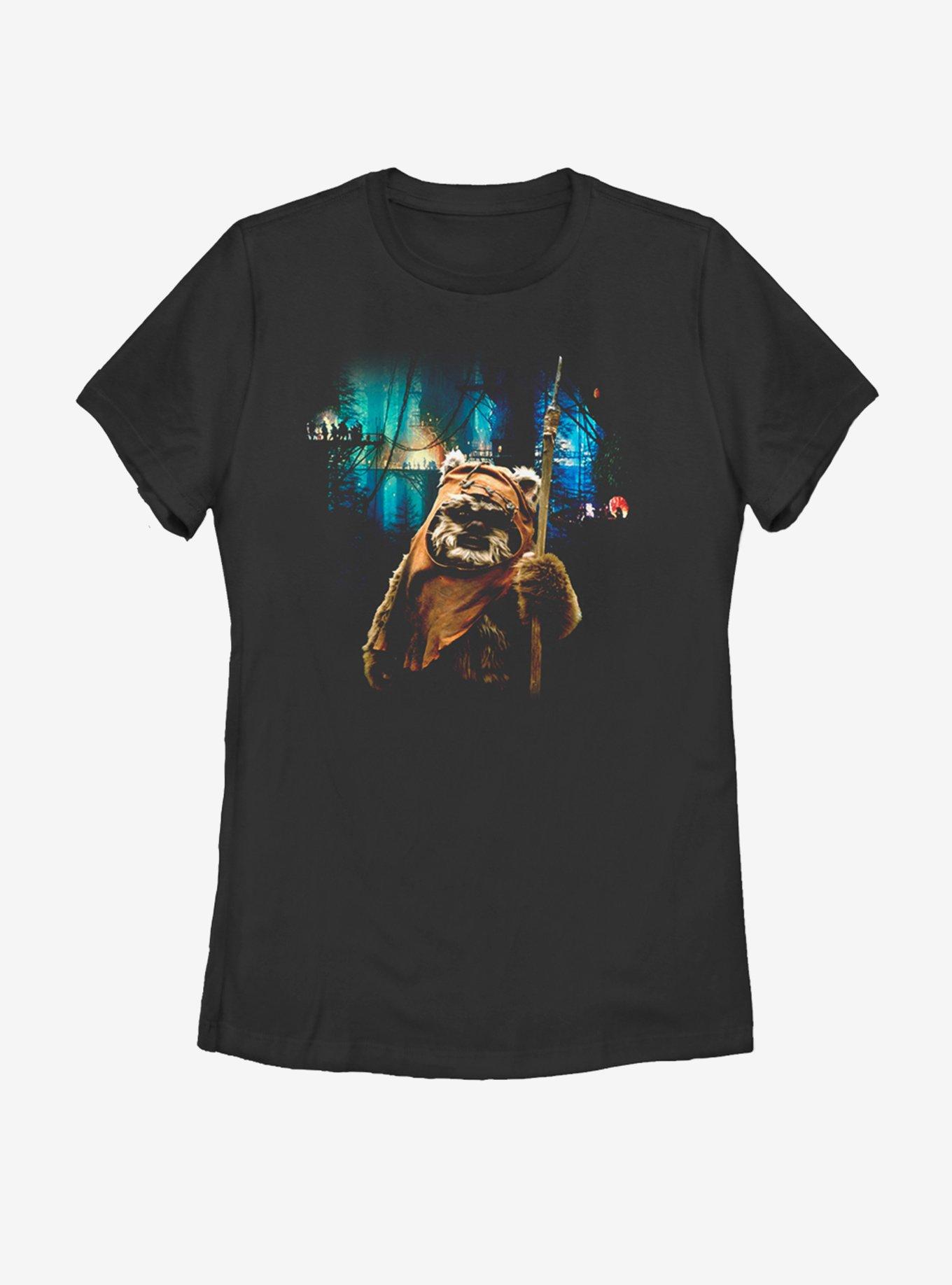 Star Wars Tree Village Wicket Ewok Womens T-Shirt, , hi-res