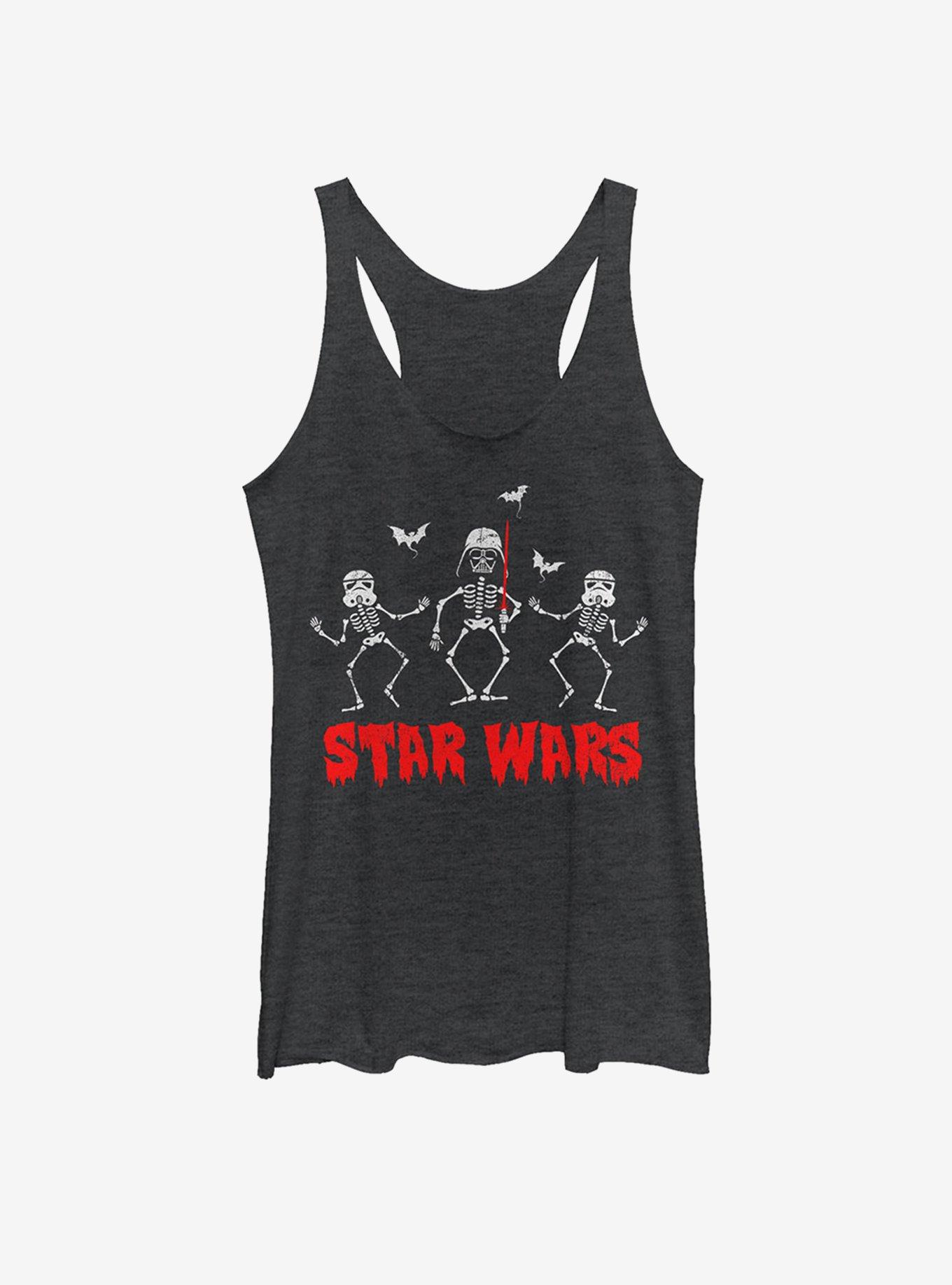 Star Wars Halloween Vader Skeletons Womens Tank, BLK HTR, hi-res