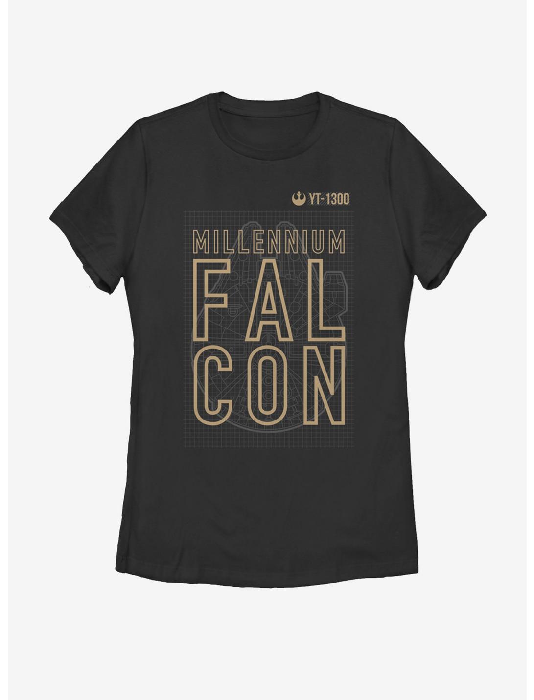 Star Wars Millennium Falcon YT-1300 Womens T-Shirt, BLACK, hi-res