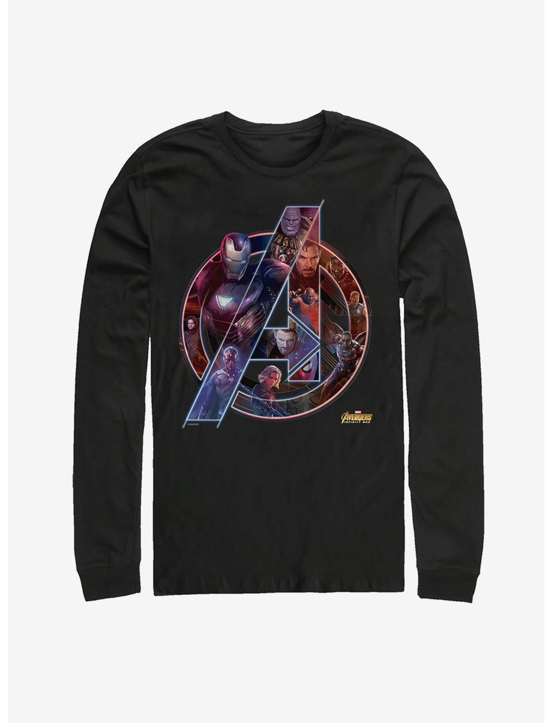 Marvel Avengers: Infinity War Logo Long Sleeve T-Shirt, BLACK, hi-res