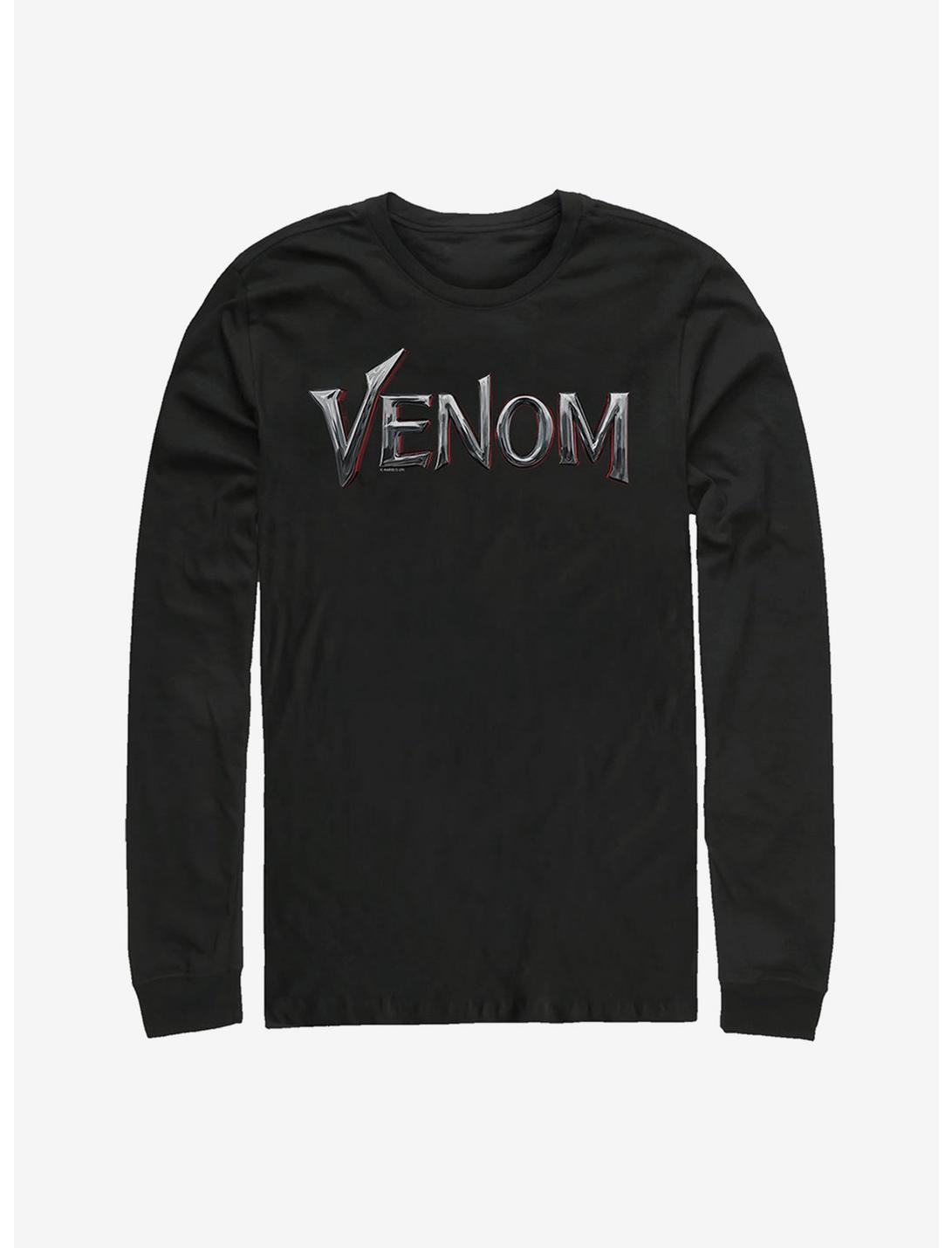 Marvel Venom Film Metallic Logo Long Sleeve T-Shirt, BLACK, hi-res