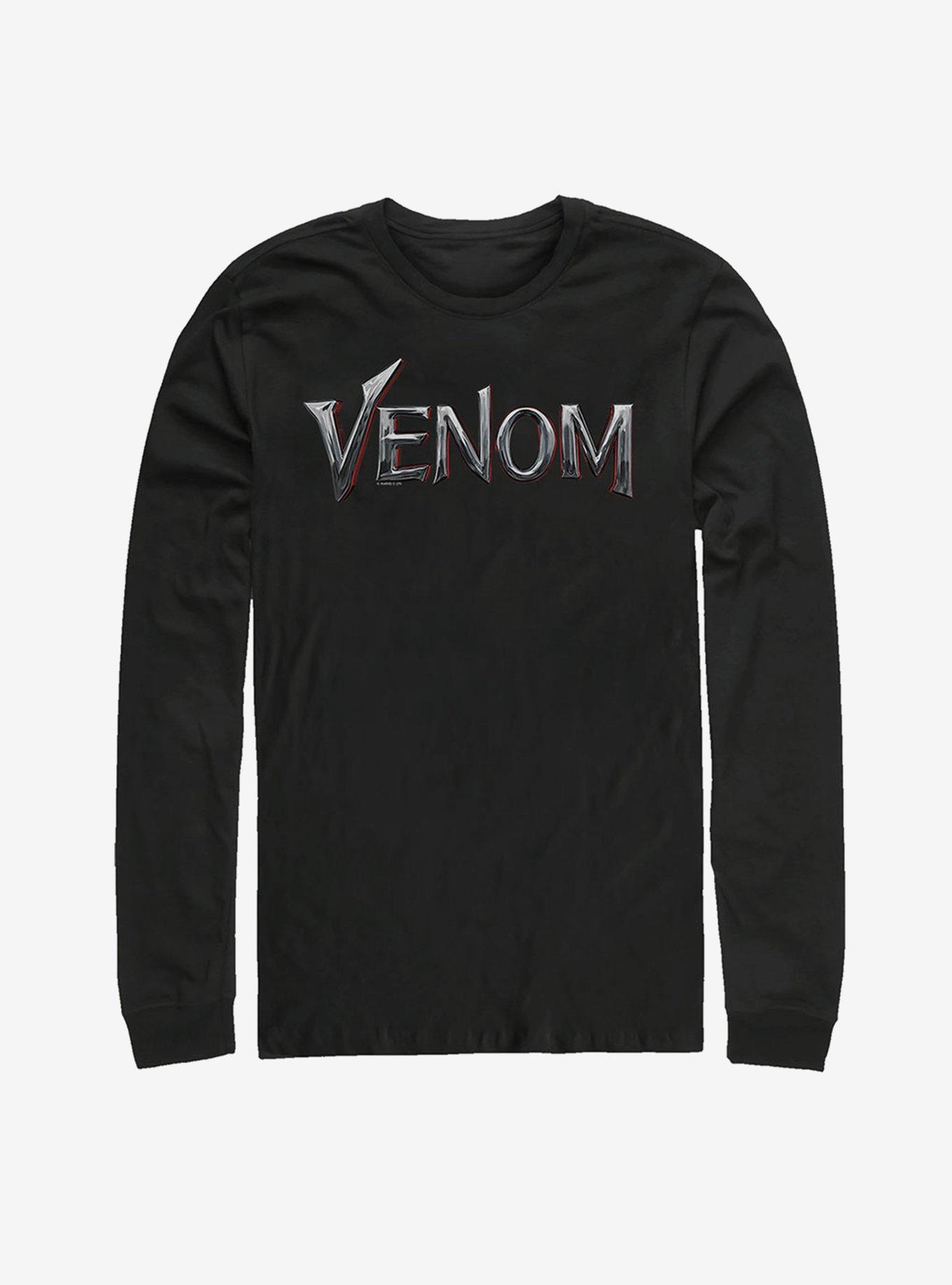 Marvel Venom Film Metallic Logo Long Sleeve T-Shirt, BLACK, hi-res