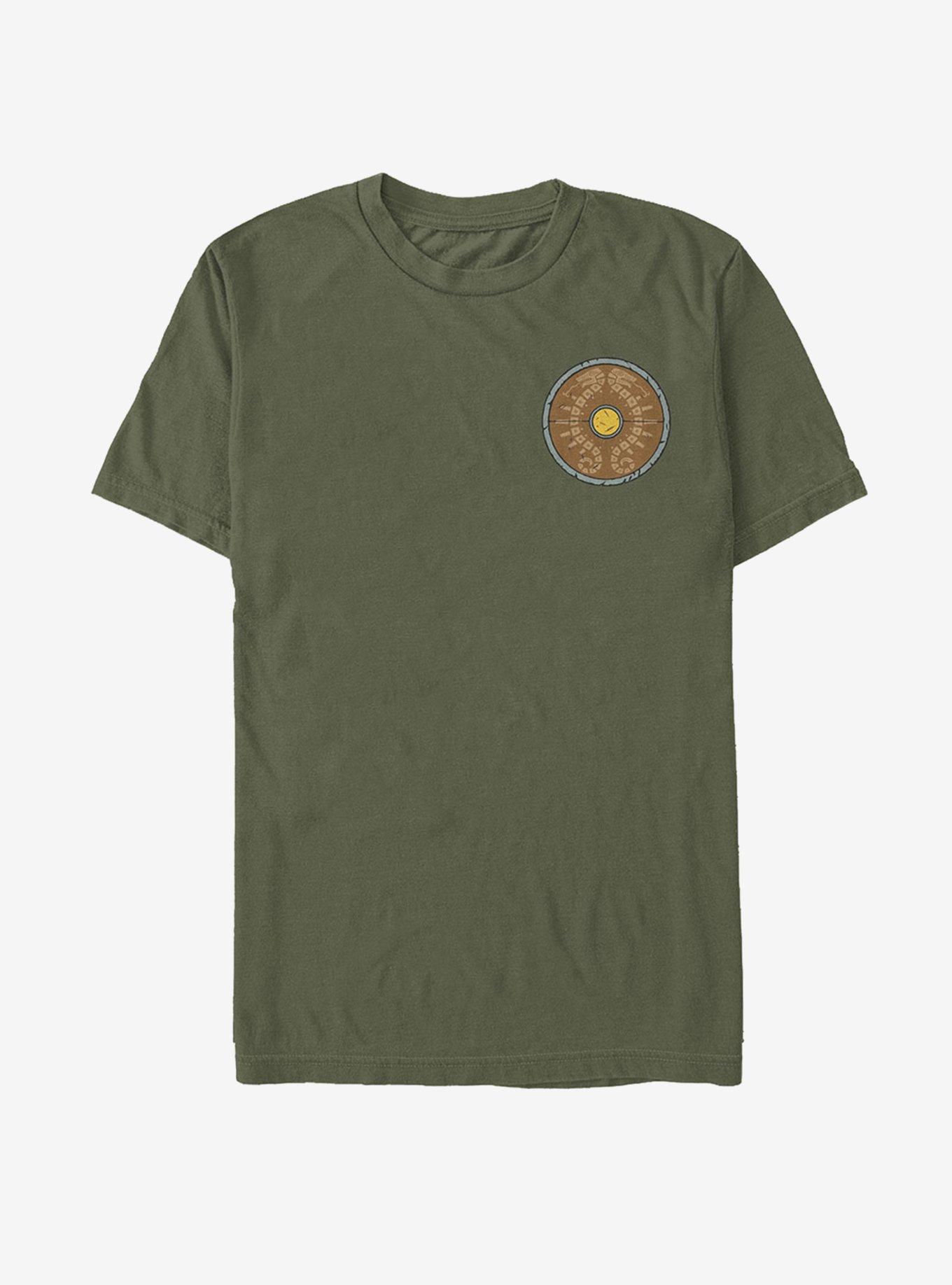 Nintendo Zelda Breath of the Wild Traveler's Shield T-Shirt, MIL GRN, hi-res