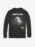 Star Wars Death Star Schematics Long Sleeve T-Shirt, BLACK, hi-res