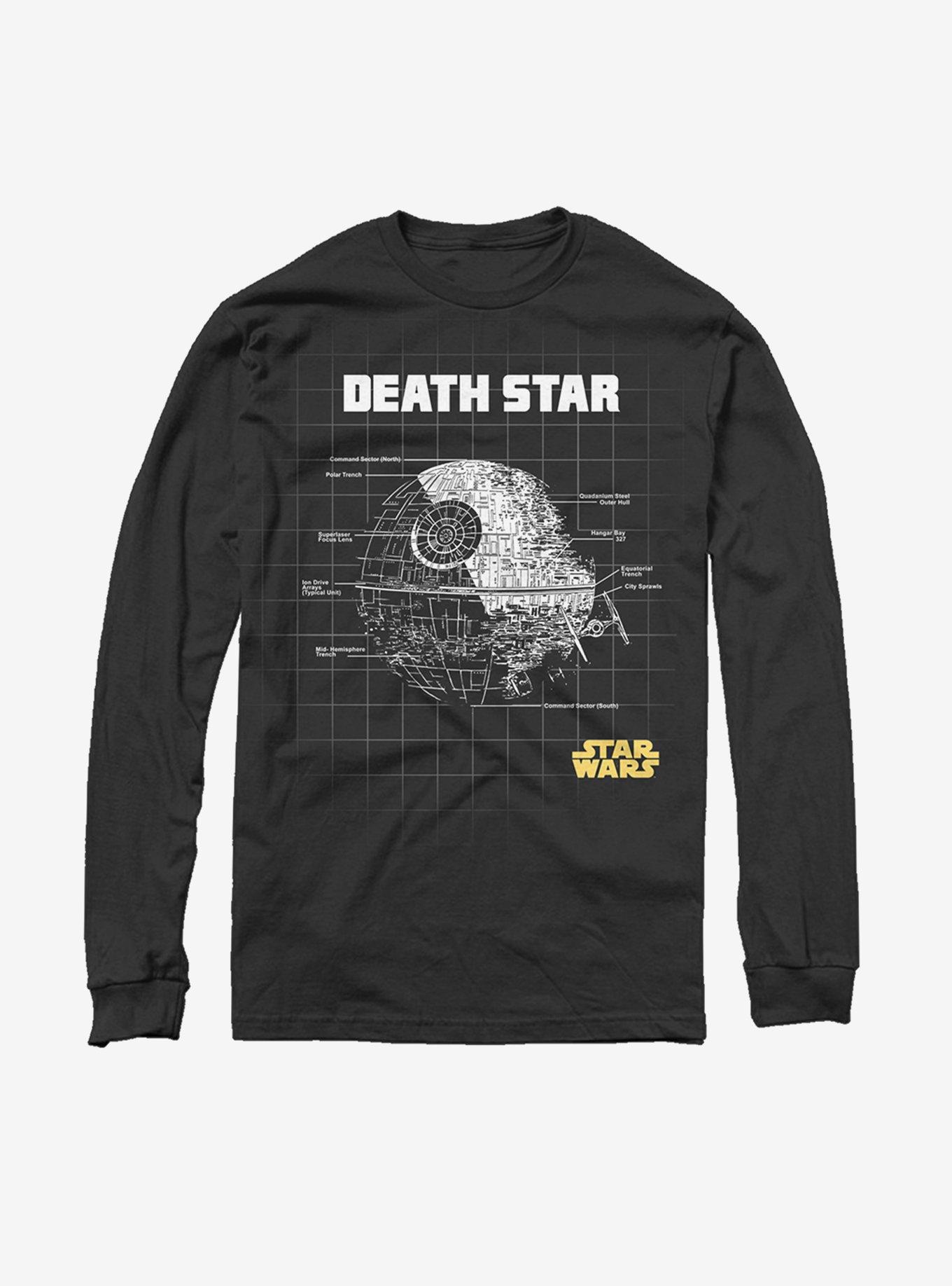 Star Wars Death Star Schematics Long Sleeve T-Shirt, , hi-res