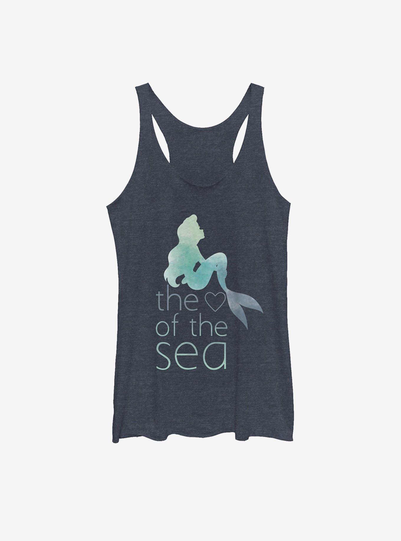 Disney The Little Mermaid Ariel Heart of Sea Womens Tank, NAVY HTR, hi-res