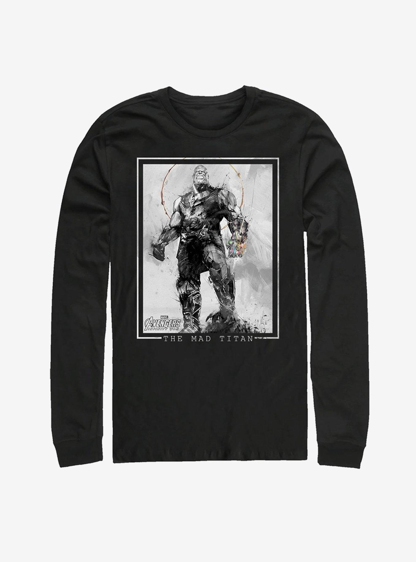 Marvel Avengers: Infinity War Thanos Grayscale Long Sleeve T-Shirt, , hi-res