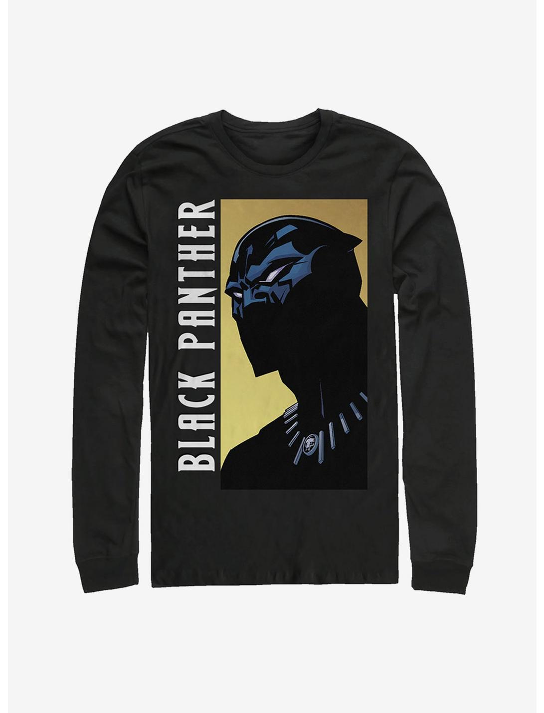Marvel Black Panther Fierce Expression Long Sleeve T-Shirt, BLACK, hi-res