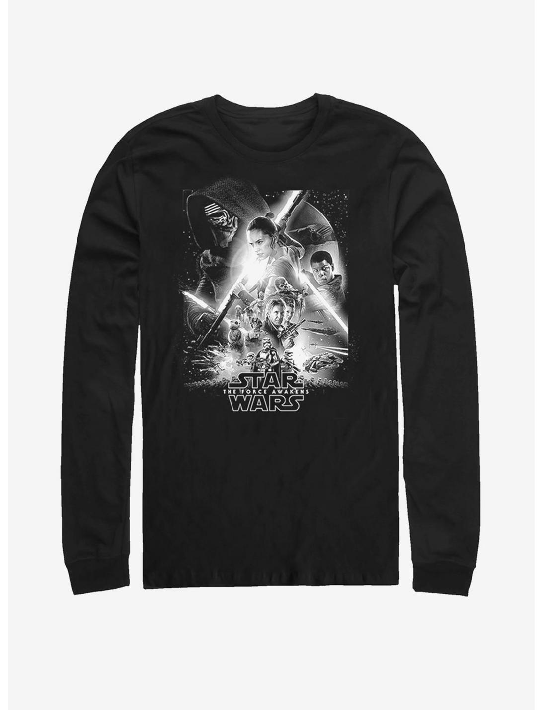 Star Wars The Force Awakens Poster Long Sleeve T-Shirt, BLACK, hi-res