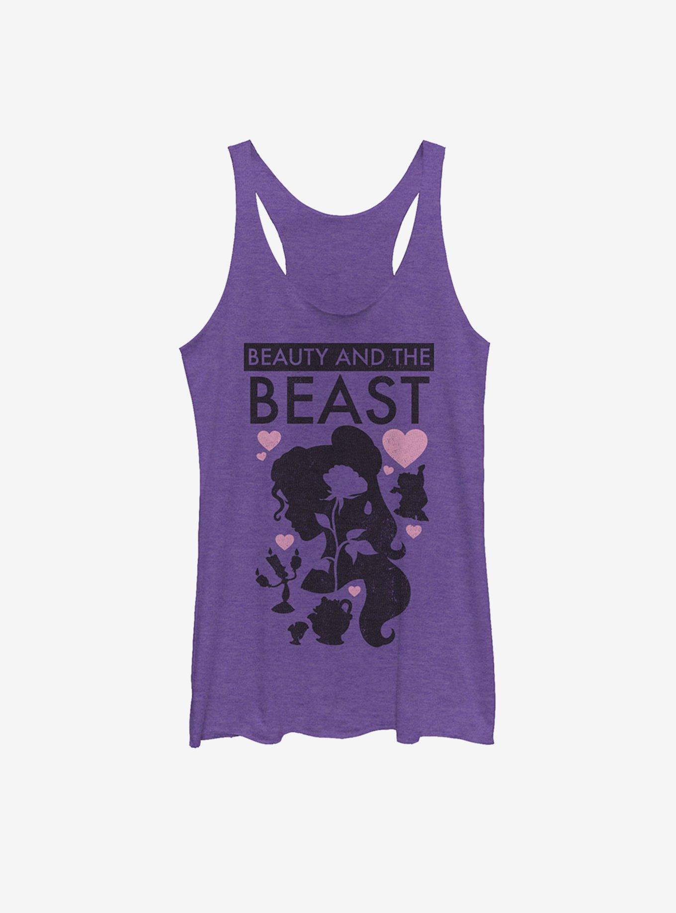 Disney Beauty and the Beast Symbols Womens Tank, PUR HTR, hi-res