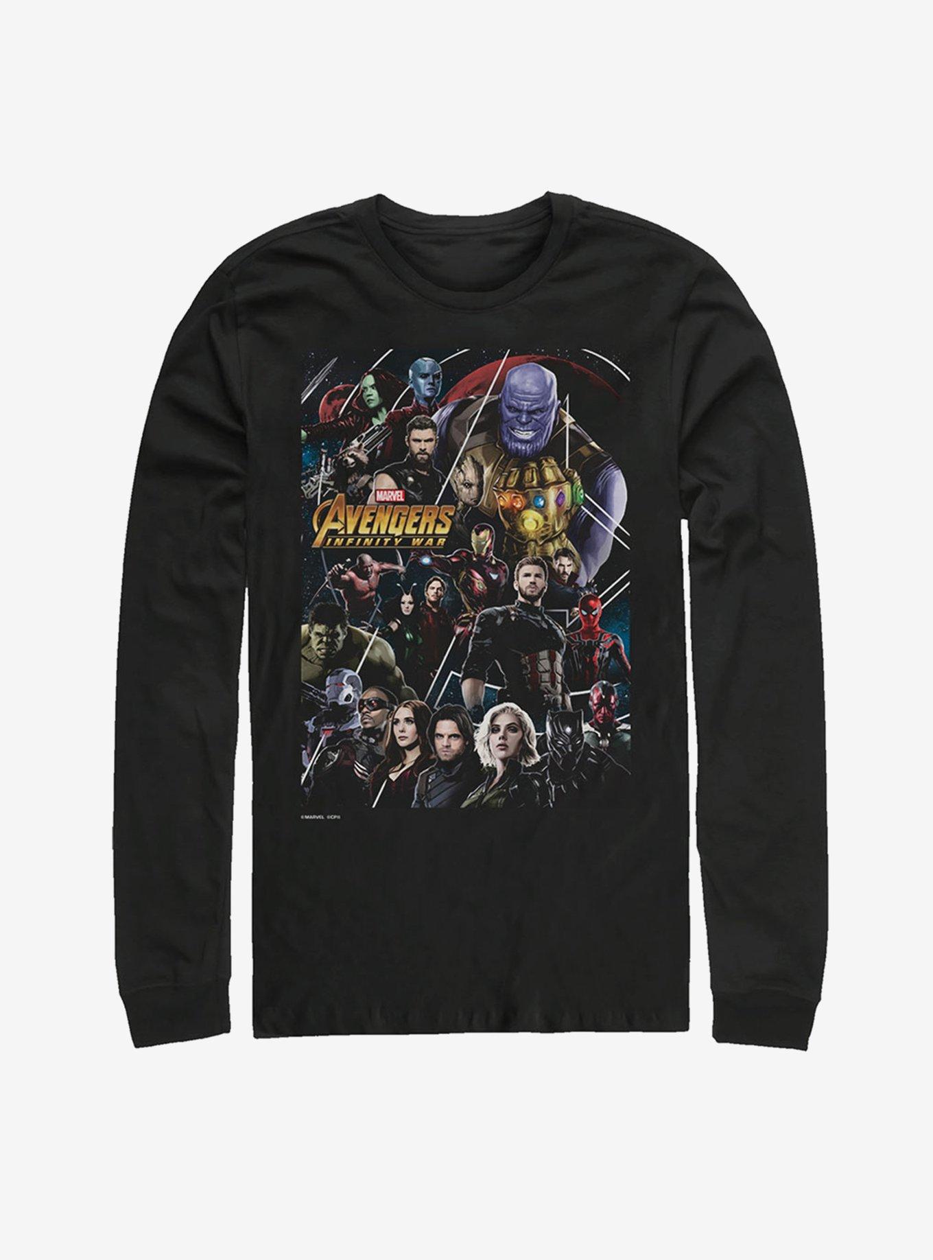 Marvel Avengers: Infinity War Character View Long Sleeve T-Shirt, BLACK, hi-res