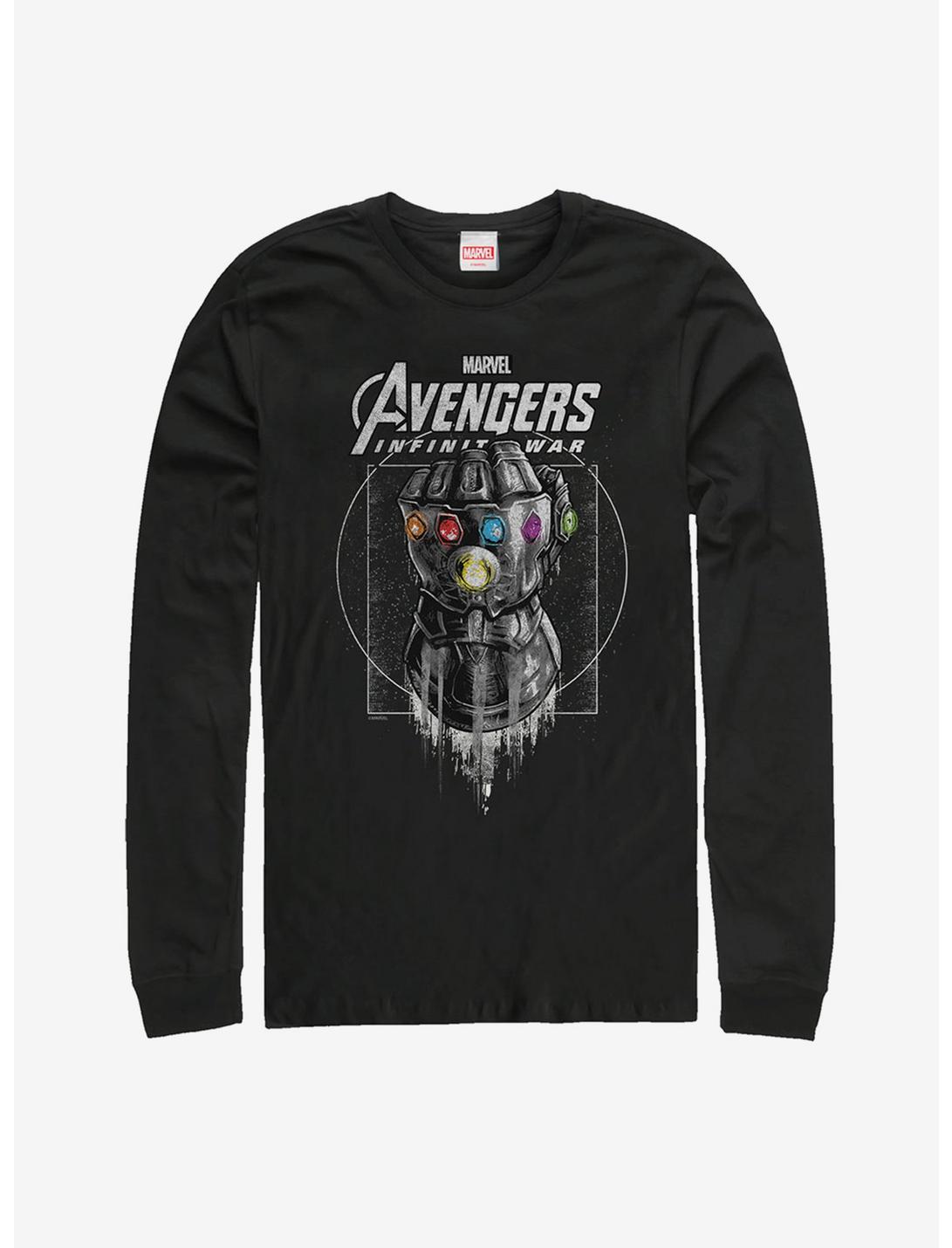 Marvel Avengers: Infinity War Gauntlet Drip Long Sleeve T-Shirt, BLACK, hi-res
