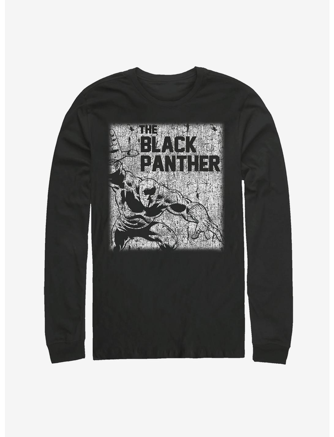 Marvel Black Panther Chalk Print Long Sleeve T-Shirt, BLACK, hi-res