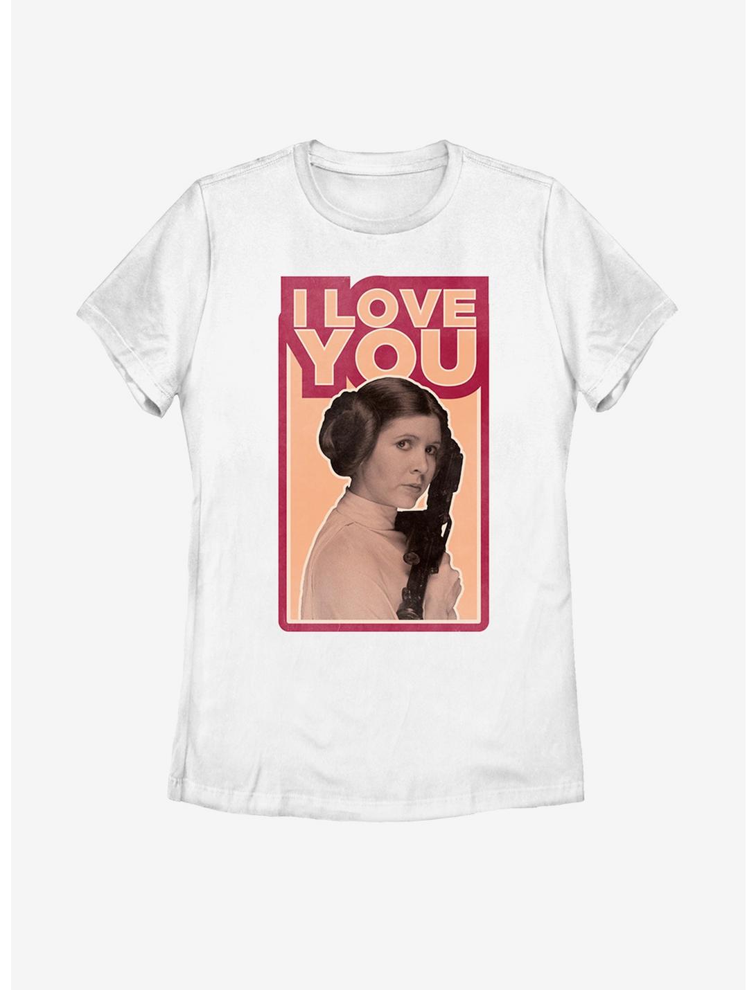 Star Wars Princess Leia Quote I Love You Womens T-Shirt, WHITE, hi-res
