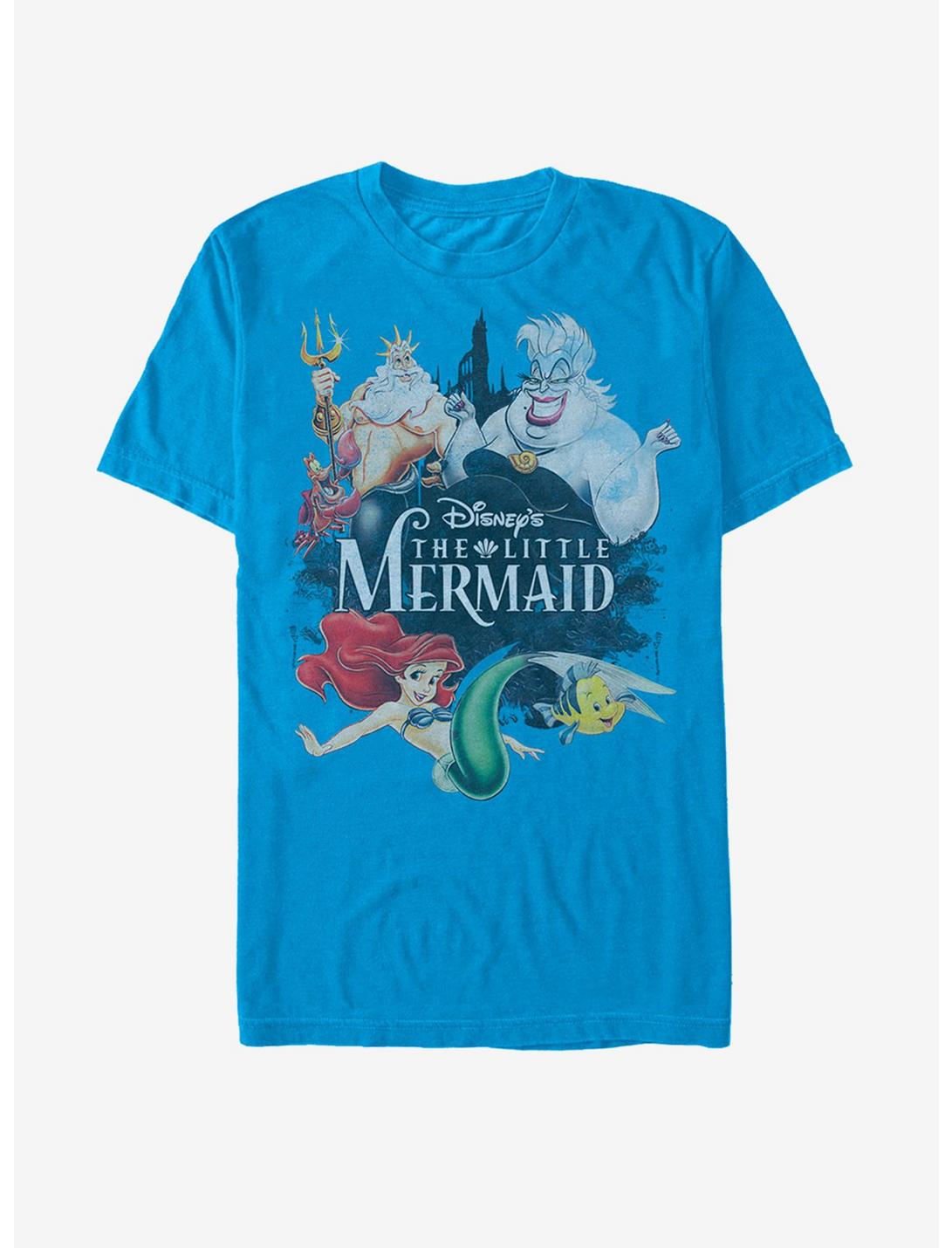 Disney The Little Mermaid Vintage Characters T-Shirt, LT BLUE, hi-res