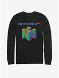Nintendo Classic N64 Logo Long Sleeve T-Shirt, BLACK, hi-res