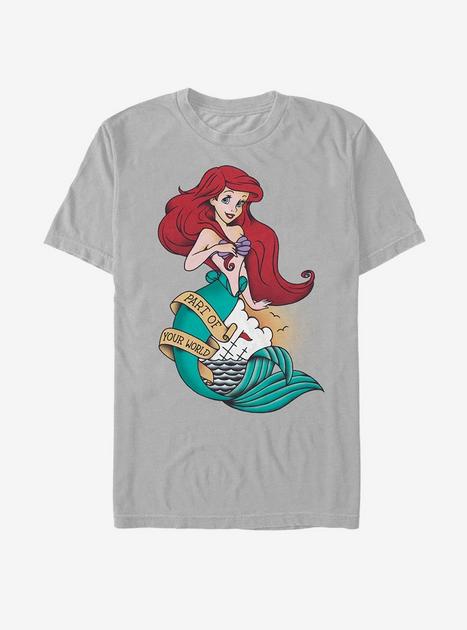 Disney The Little Mermaid Ariel Tattoo T-Shirt - SILVER | BoxLunch