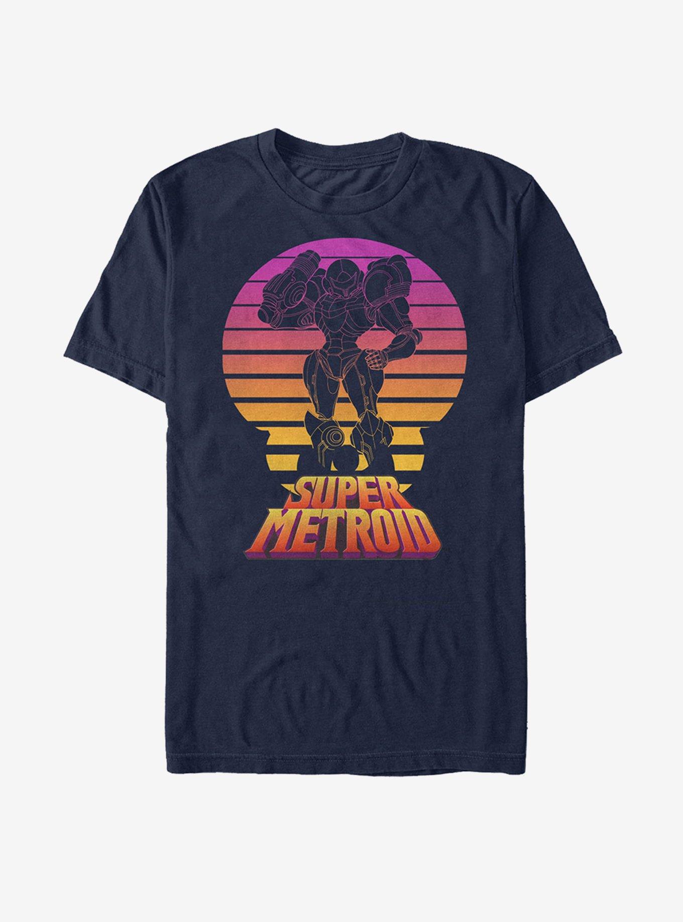 Nintendo Super Metroid Retro Fade T-Shirt, NAVY, hi-res