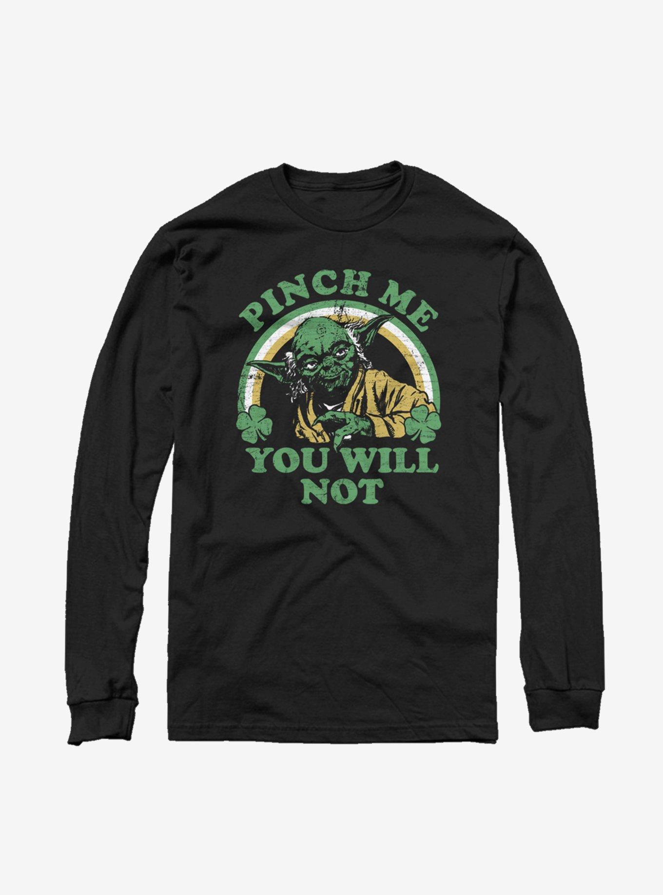 Star Wars Do Not Pinch Yoda Long Sleeve T-Shirt, BLACK, hi-res