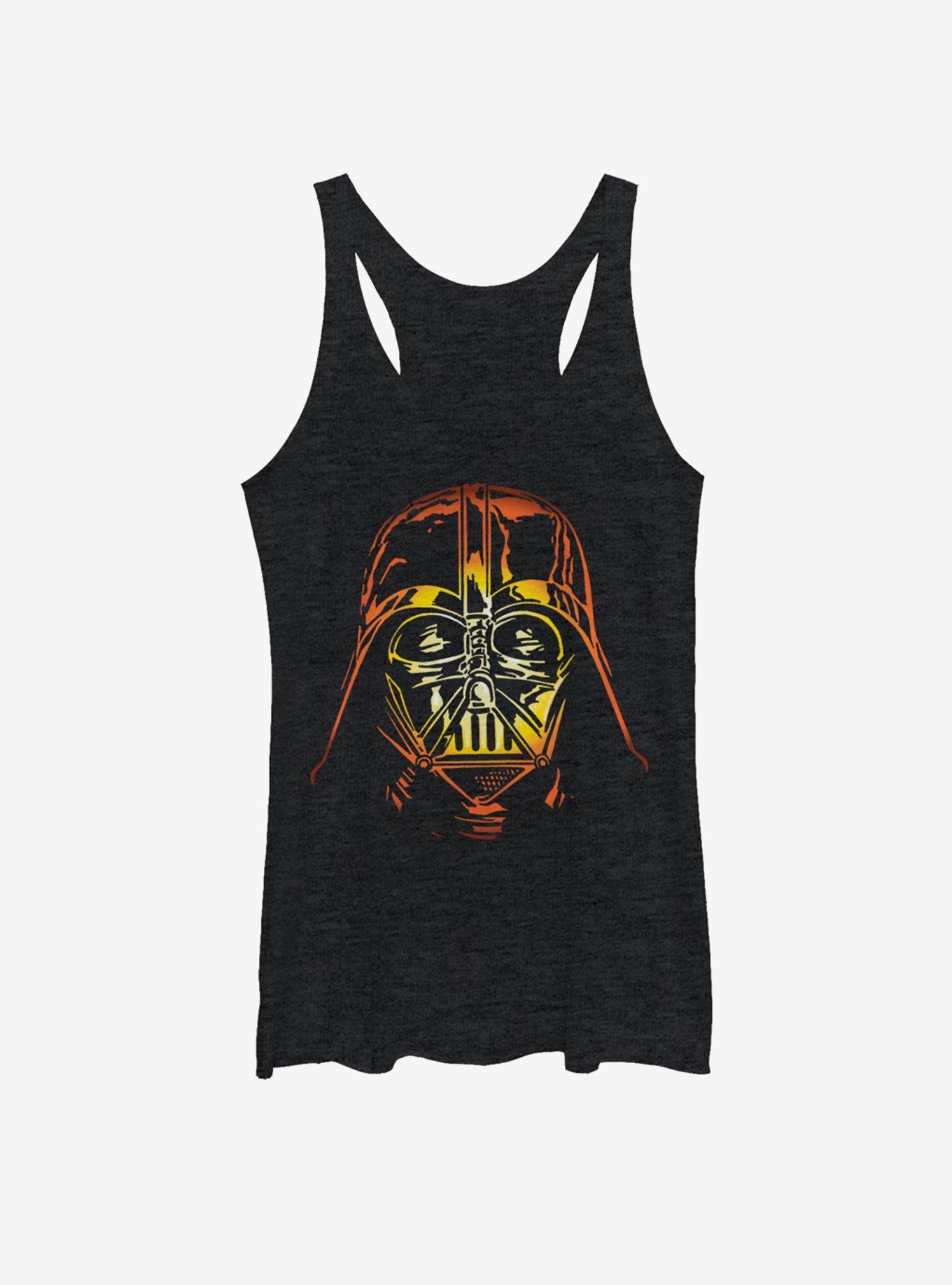 Star Wars Darth Vader Halloween Jack-O'-Lantern Womens Tank, BLK HTR, hi-res