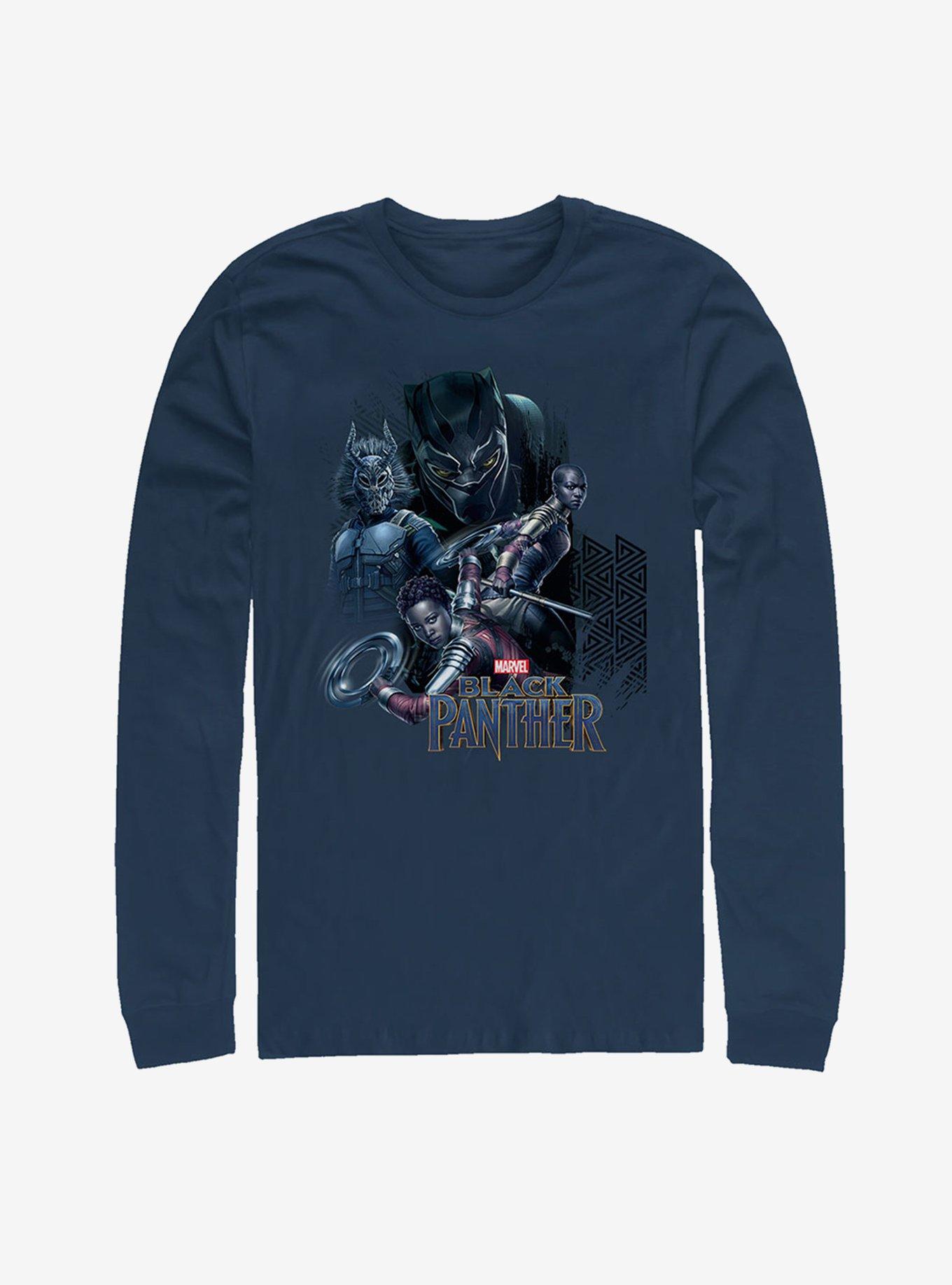 Marvel Black Panther Character View Long Sleeve T-Shirt, NAVY, hi-res