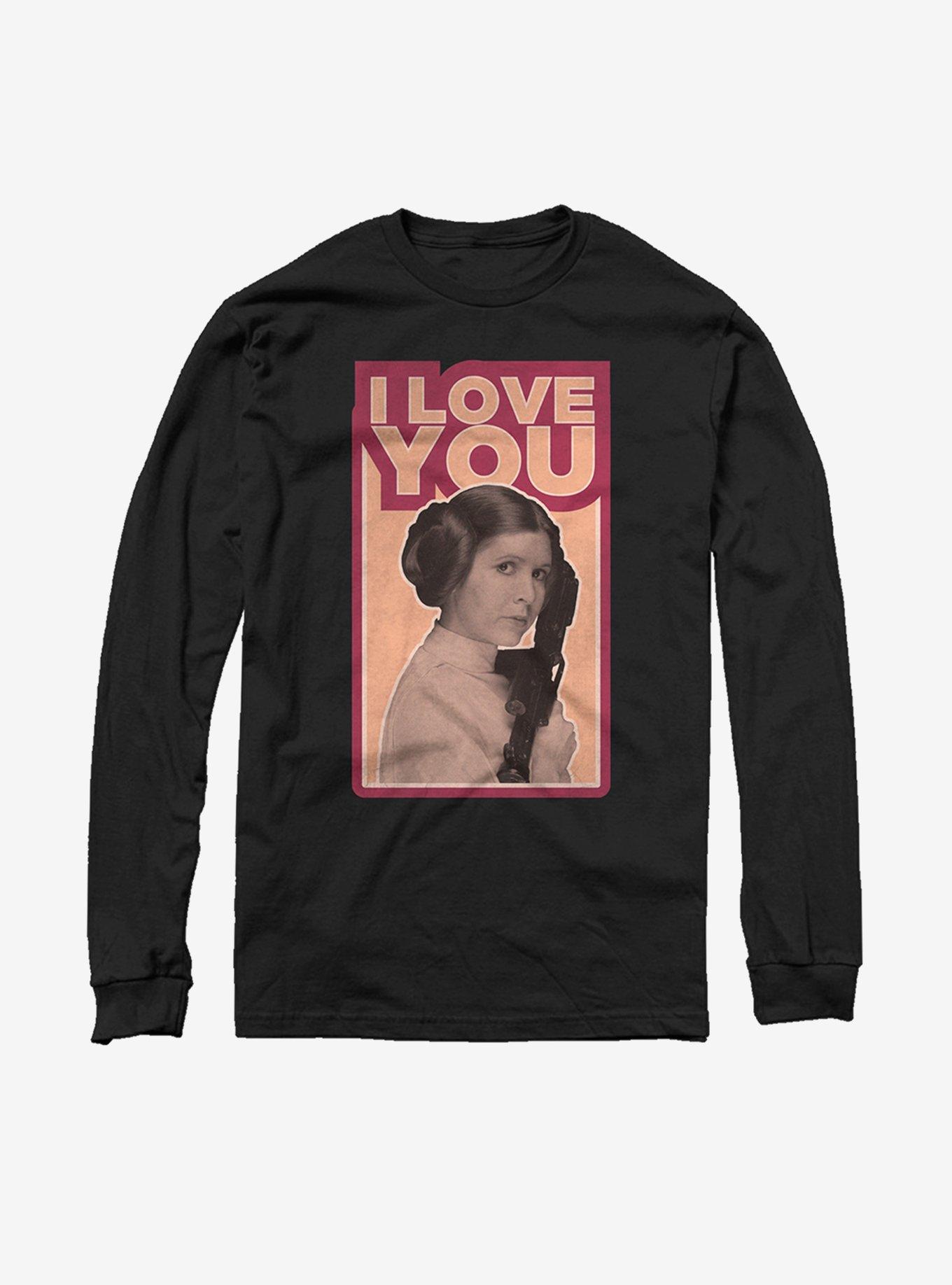 Star Wars Princess Leia Quote I Love You Long Sleeve T-Shirt, , hi-res