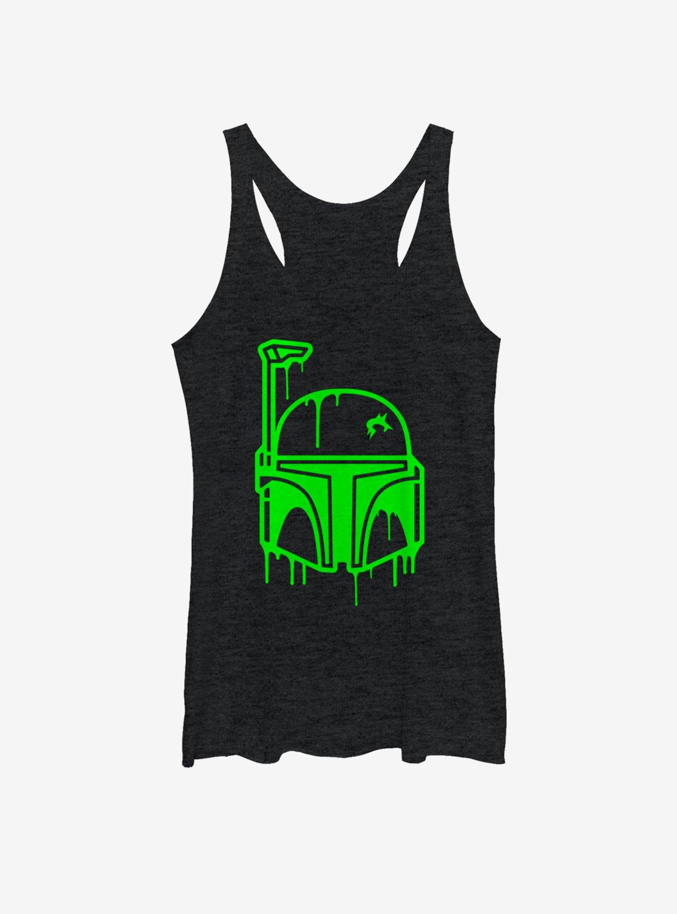 Star Wars Halloween Dripping Boba Fett Helmet Womens Tank, BLK HTR, hi-res
