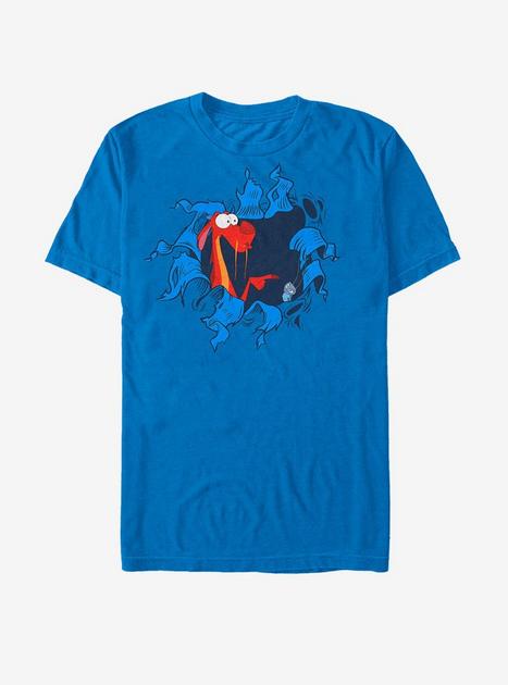 Disney Mulan Mushu Hole Print T-Shirt - GREY | BoxLunch