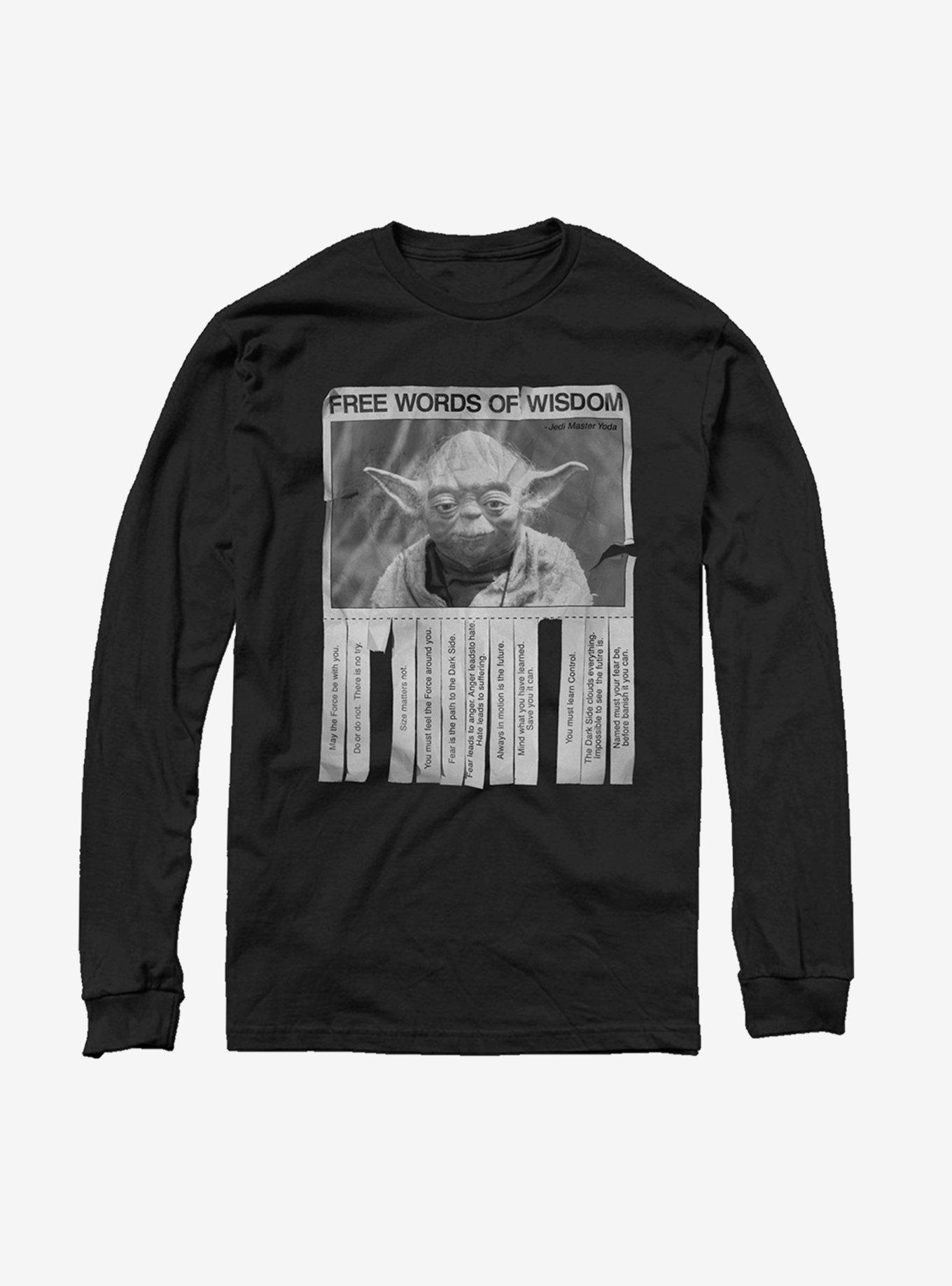 Star Wars Yoda Words of Wisdom Long Sleeve T-Shirt, , hi-res