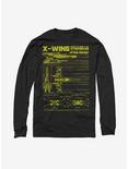 Star Wars X-Wing Schematics Long Sleeve T-Shirt, BLACK, hi-res