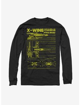 Star Wars X-Wing Schematics Long Sleeve T-Shirt, , hi-res