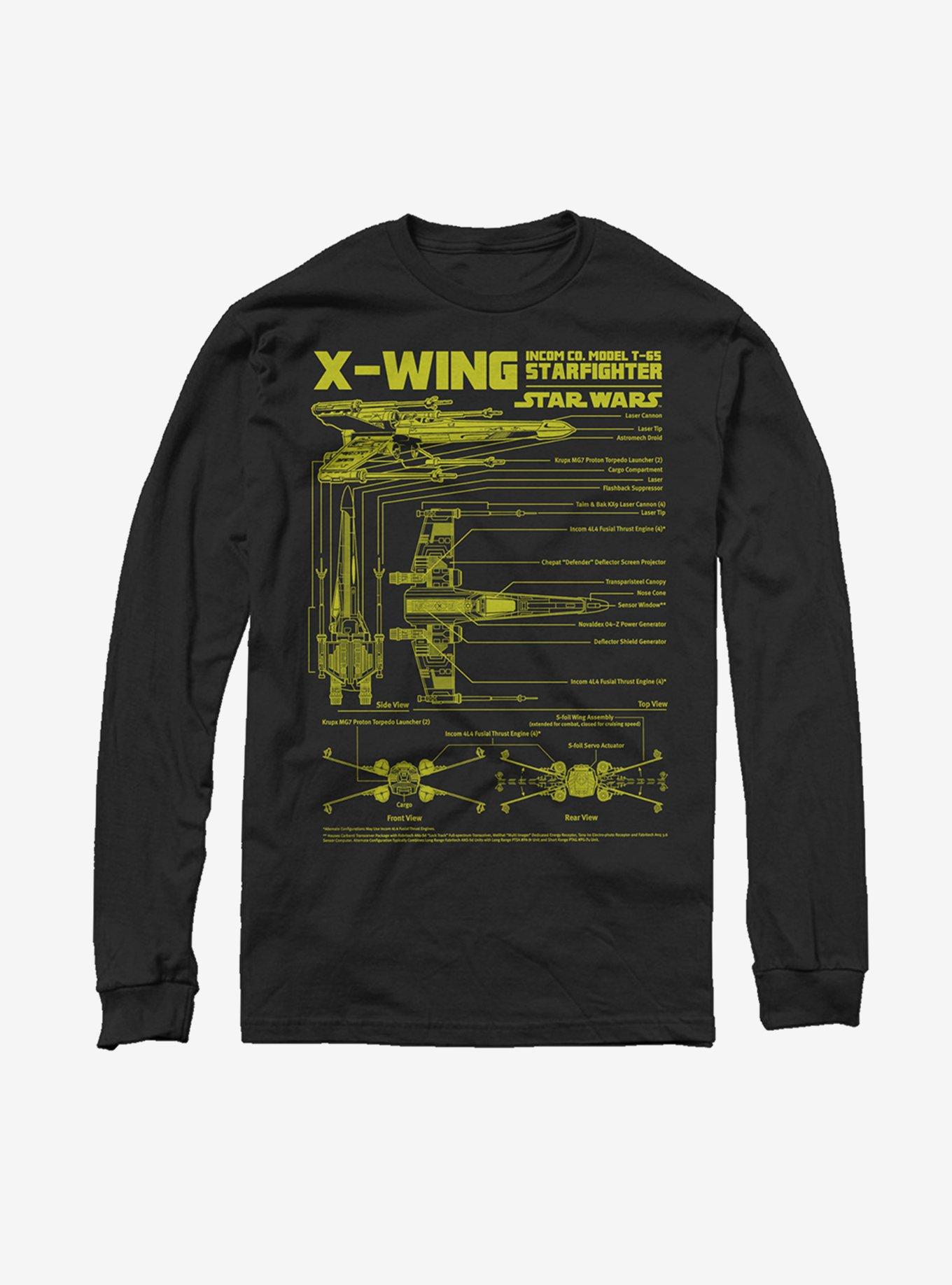 Star Wars X-Wing Schematics Long Sleeve T-Shirt, , hi-res