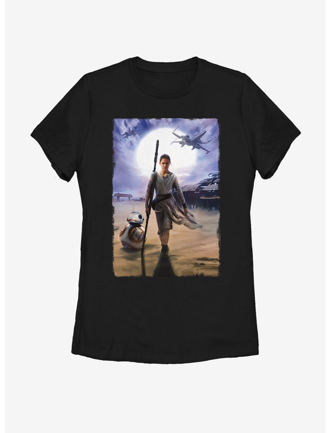 Star Wars Rey on Jakku Womens T-Shirt, BLACK, hi-res