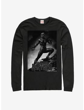 Marvel Black Panther Grayscale Pose Long Sleeve T-Shirt, , hi-res