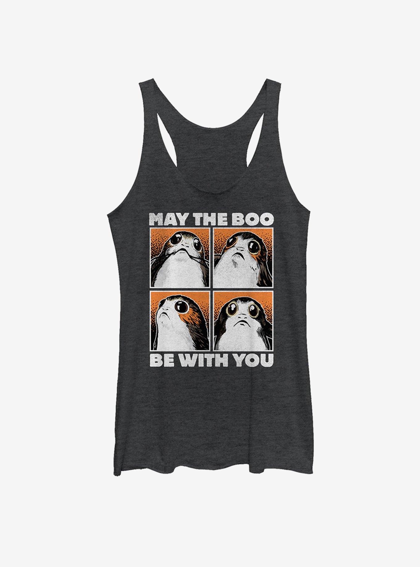 Star Wars Halloween Porg Boo With You Womens Tank, BLK HTR, hi-res