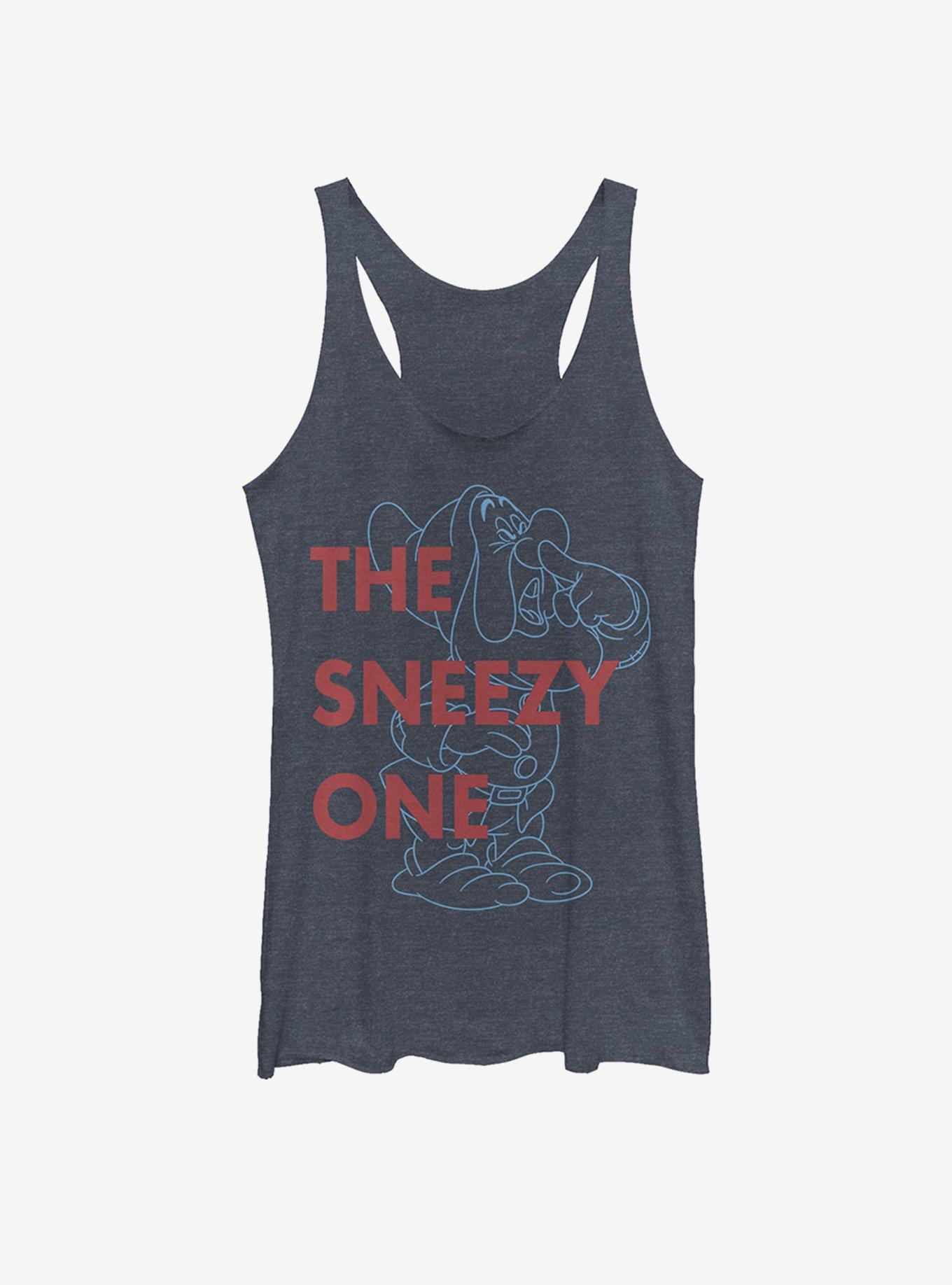 Disney Snow White Sneezy One Womens Tank, NAVY HTR, hi-res