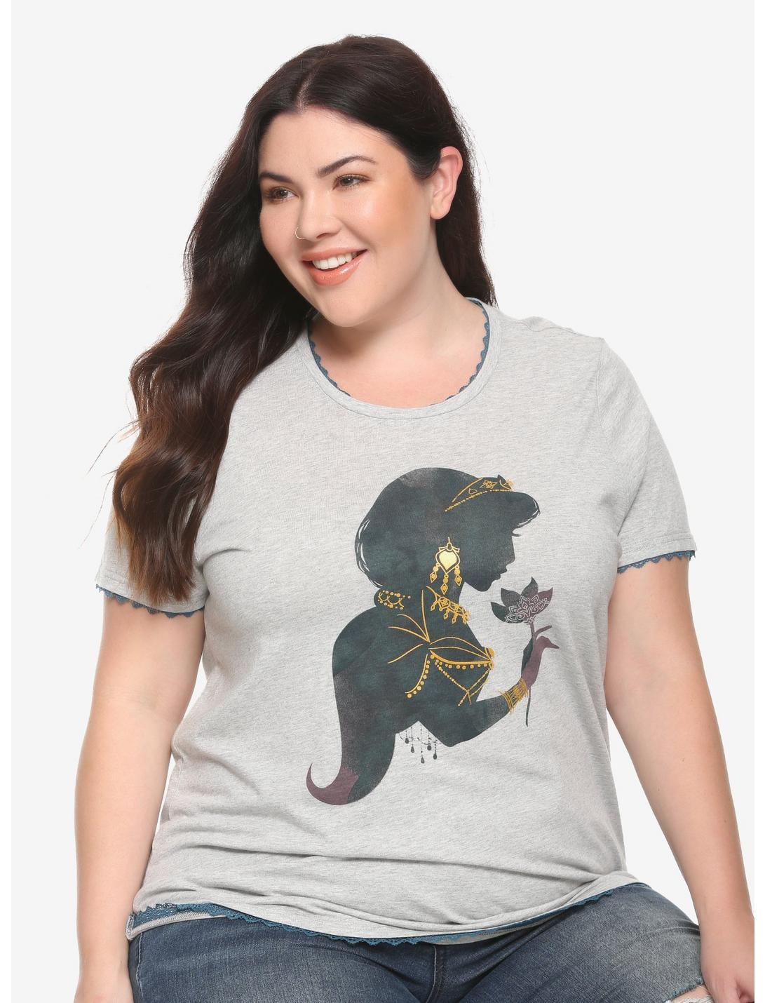 Disney Aladdin Jasmine Lace Trim T-Shirt Plus Size, MULTI, hi-res