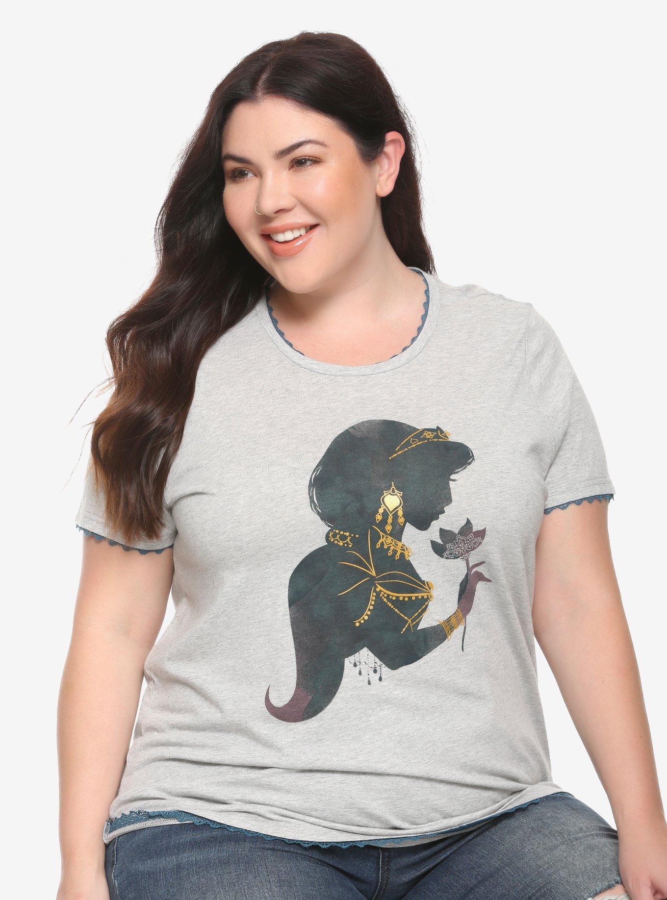 Disney Aladdin Jasmine Lace Trim T-Shirt Plus Size, MULTI, hi-res