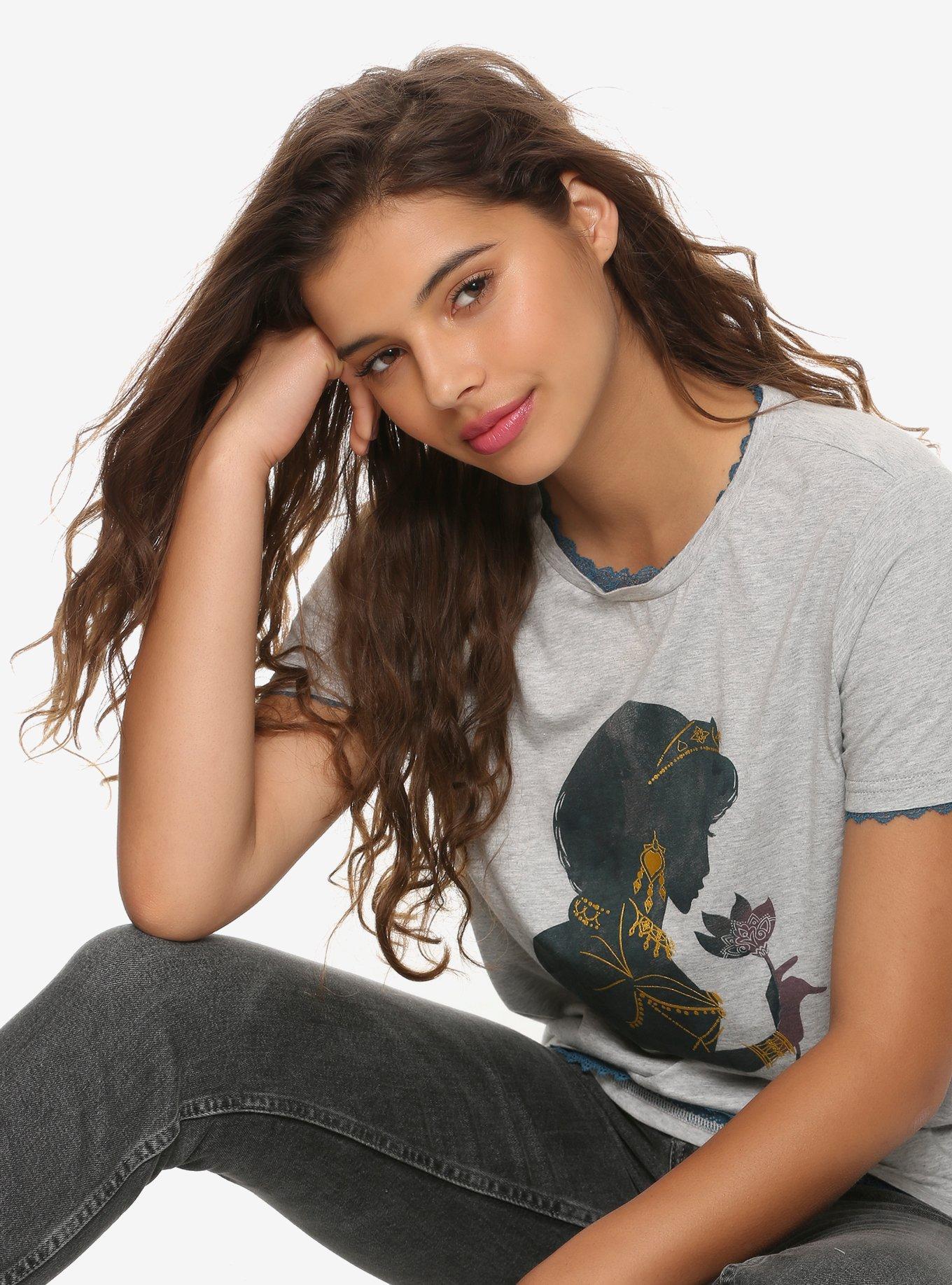 Disney Aladdin Jasmine Lace Trim T-Shirt, MULTI, hi-res