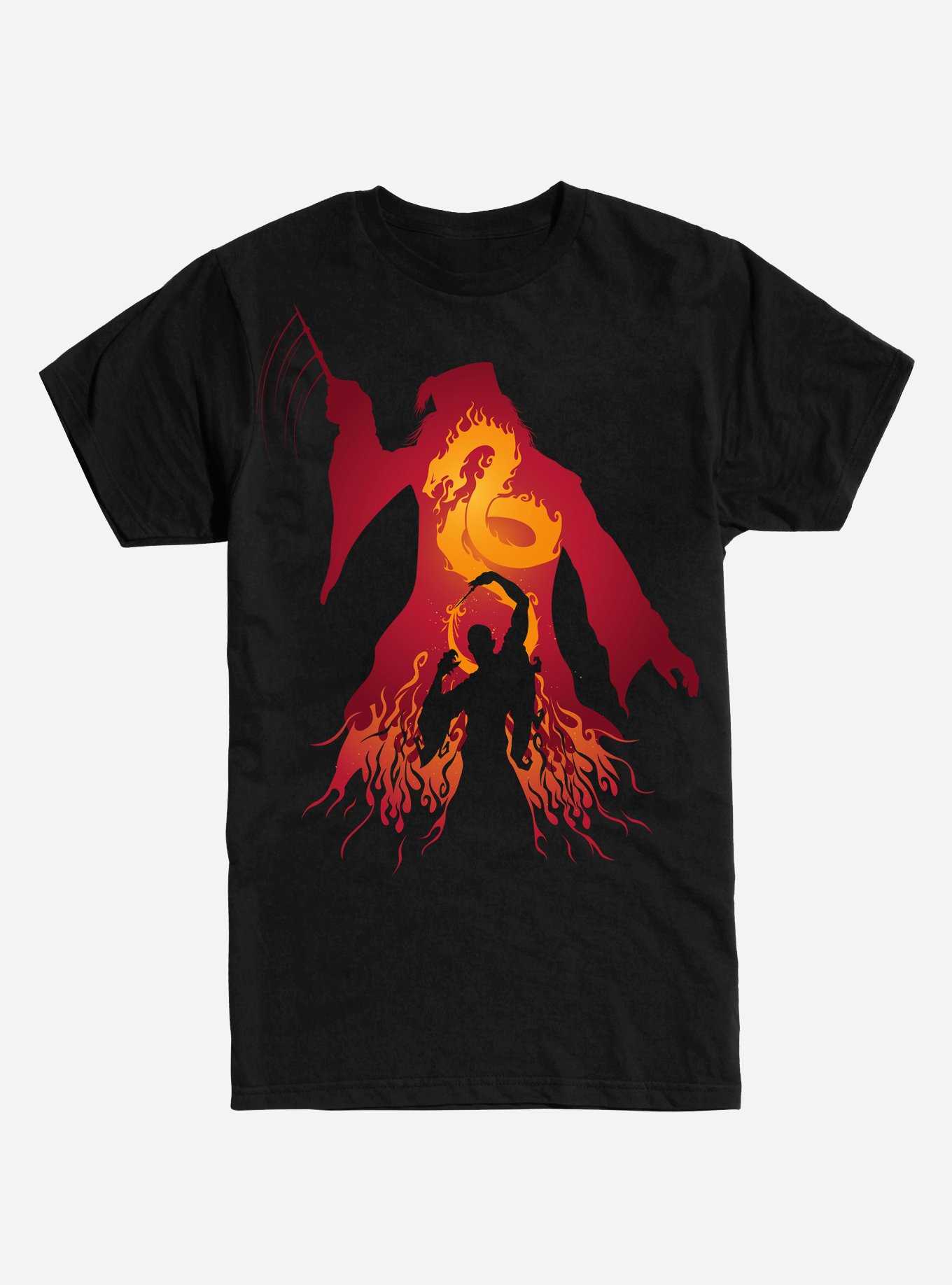 Harry Potter Dumbledore Fire Silhouette T-Shirt, , hi-res